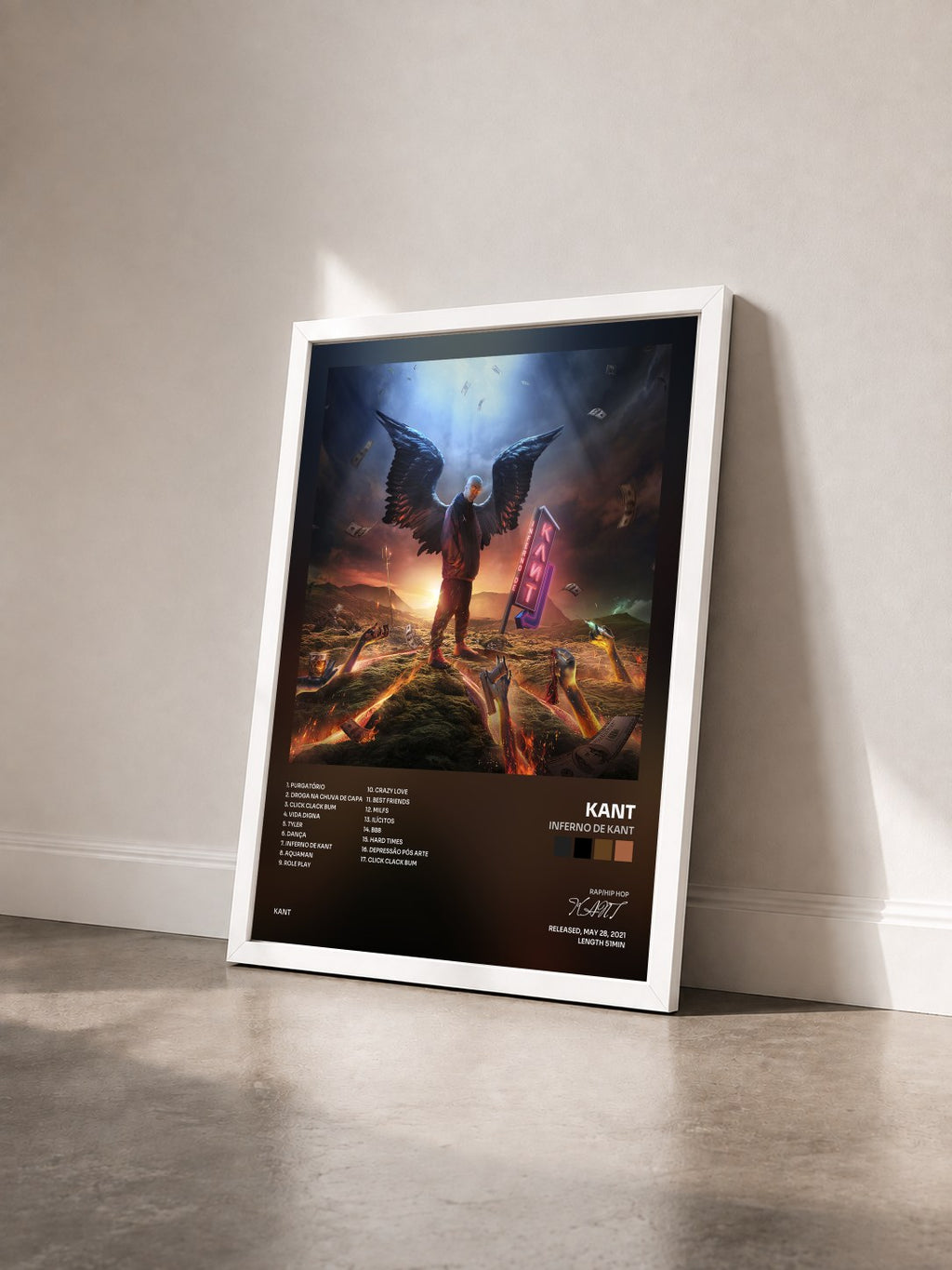 #blanc Tableau de l'album Inferno de Kant de KANT vu de trois quarts, cadre blanc