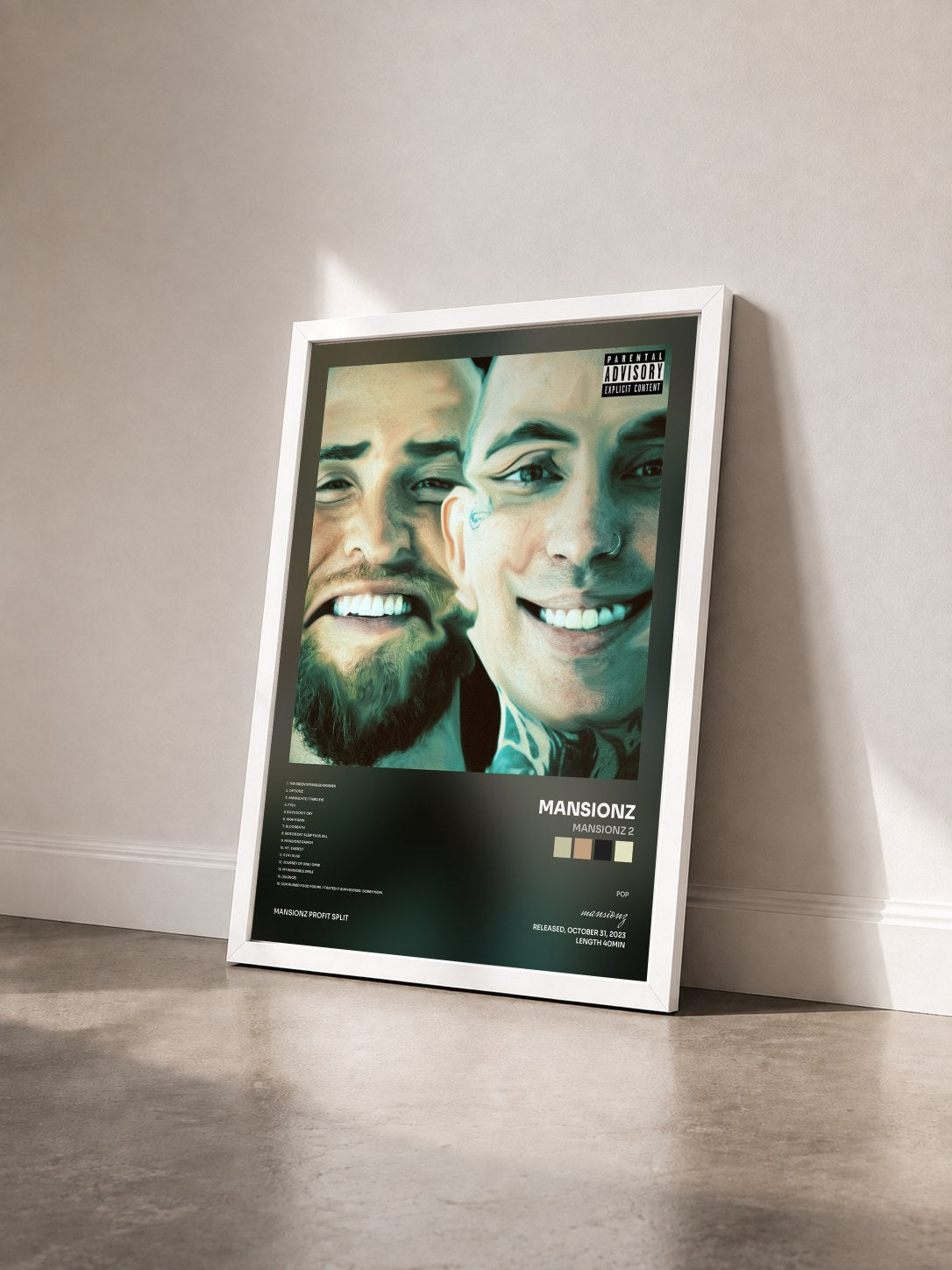 #blanc Tableau de l'album mansionz 2 de mansionz vu de trois quarts, cadre blanc