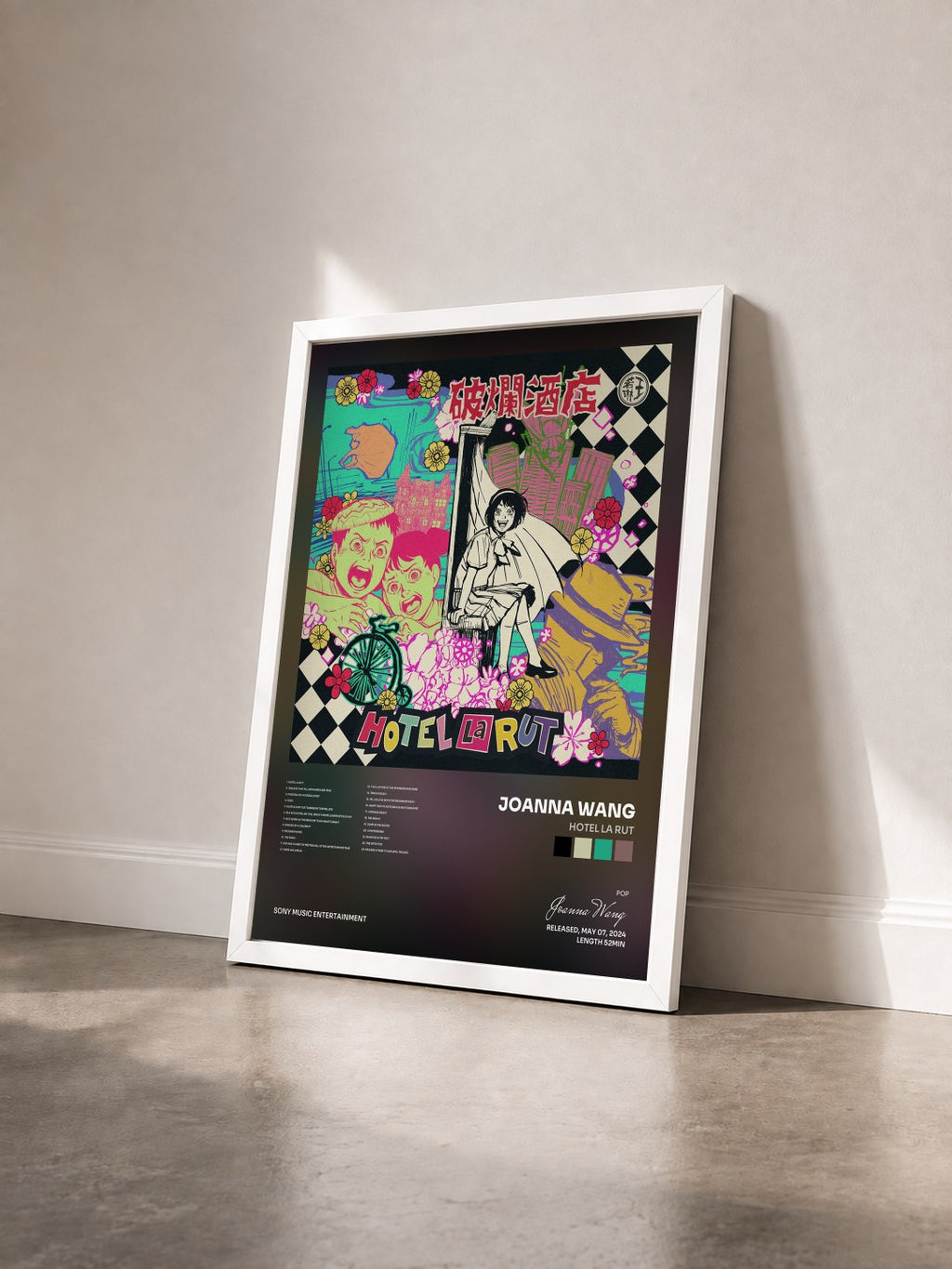 #blanc Hotel La Rut by Joanna Wang as a framed art print seen at an angle, white frame