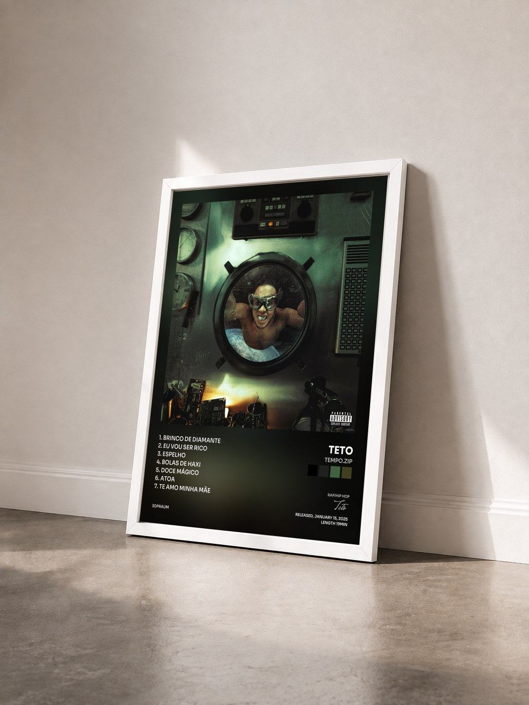 #blanc Tableau de l'album tempo.zip de Teto vu de trois quarts, cadre blanc