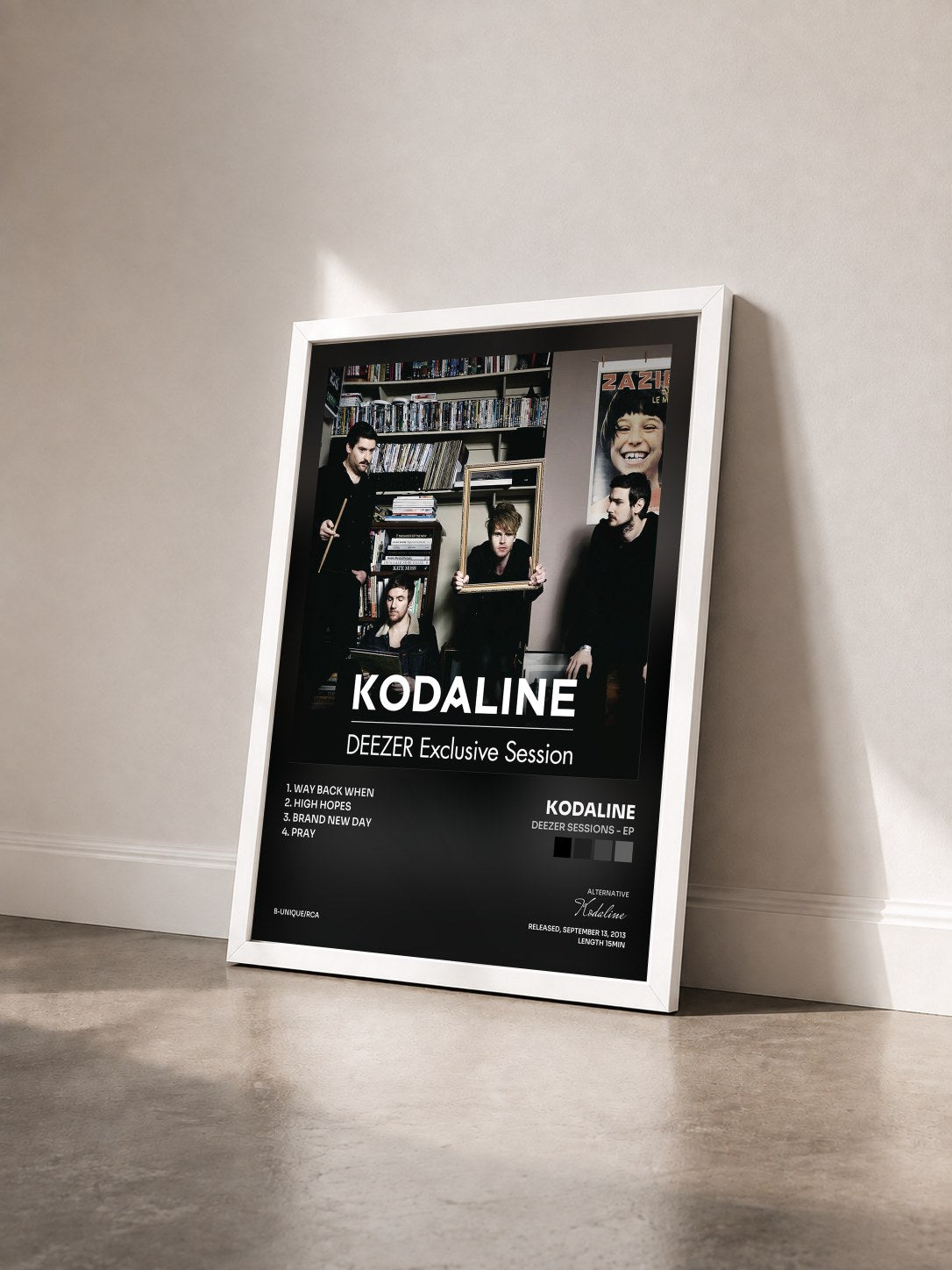 #blanc Tableau de l'album Deezer Sessions - EP de Kodaline vu de trois quarts, cadre blanc