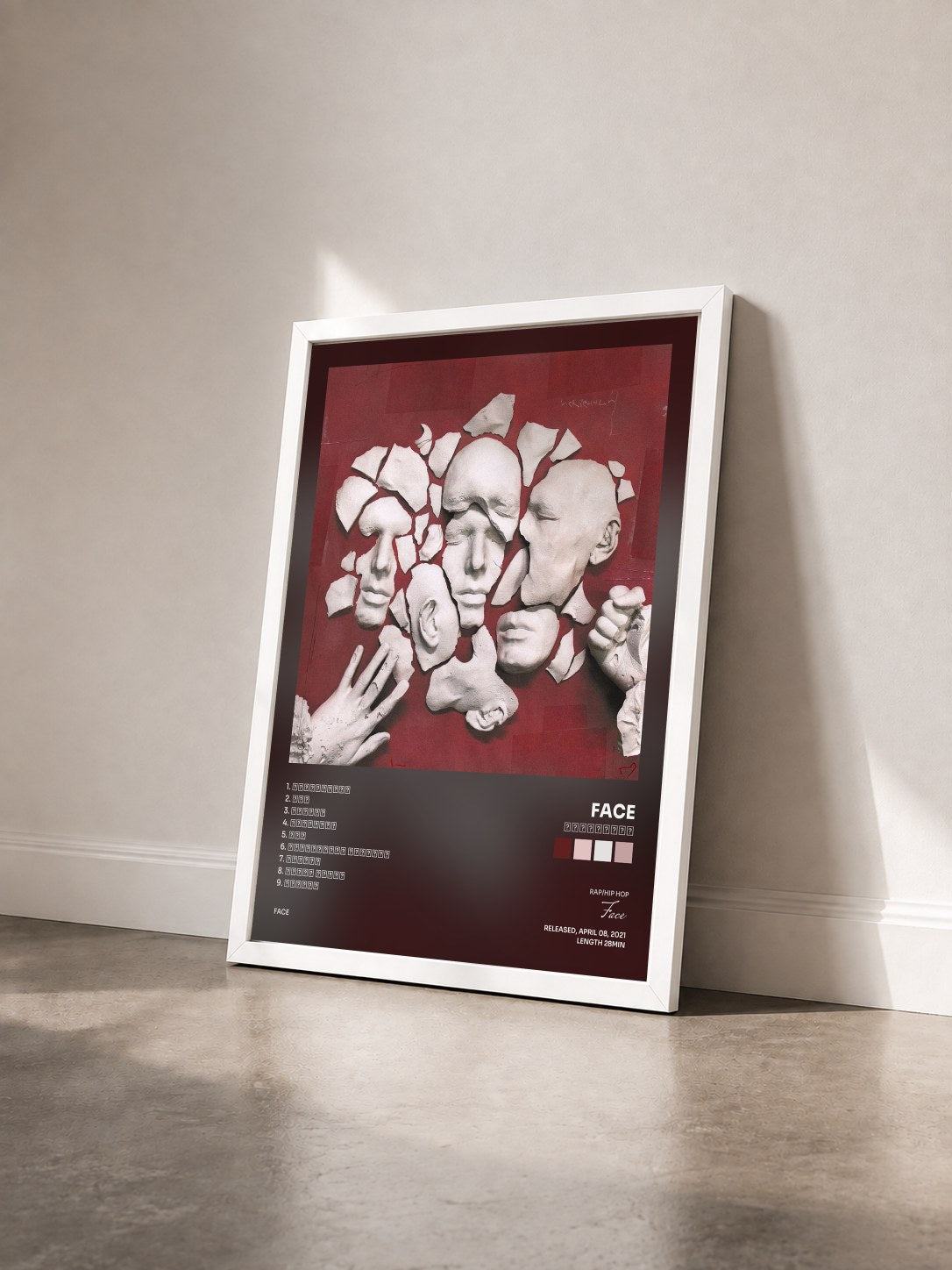#blanc Tableau de l'album Искренний de Face vu de trois quarts, cadre blanc