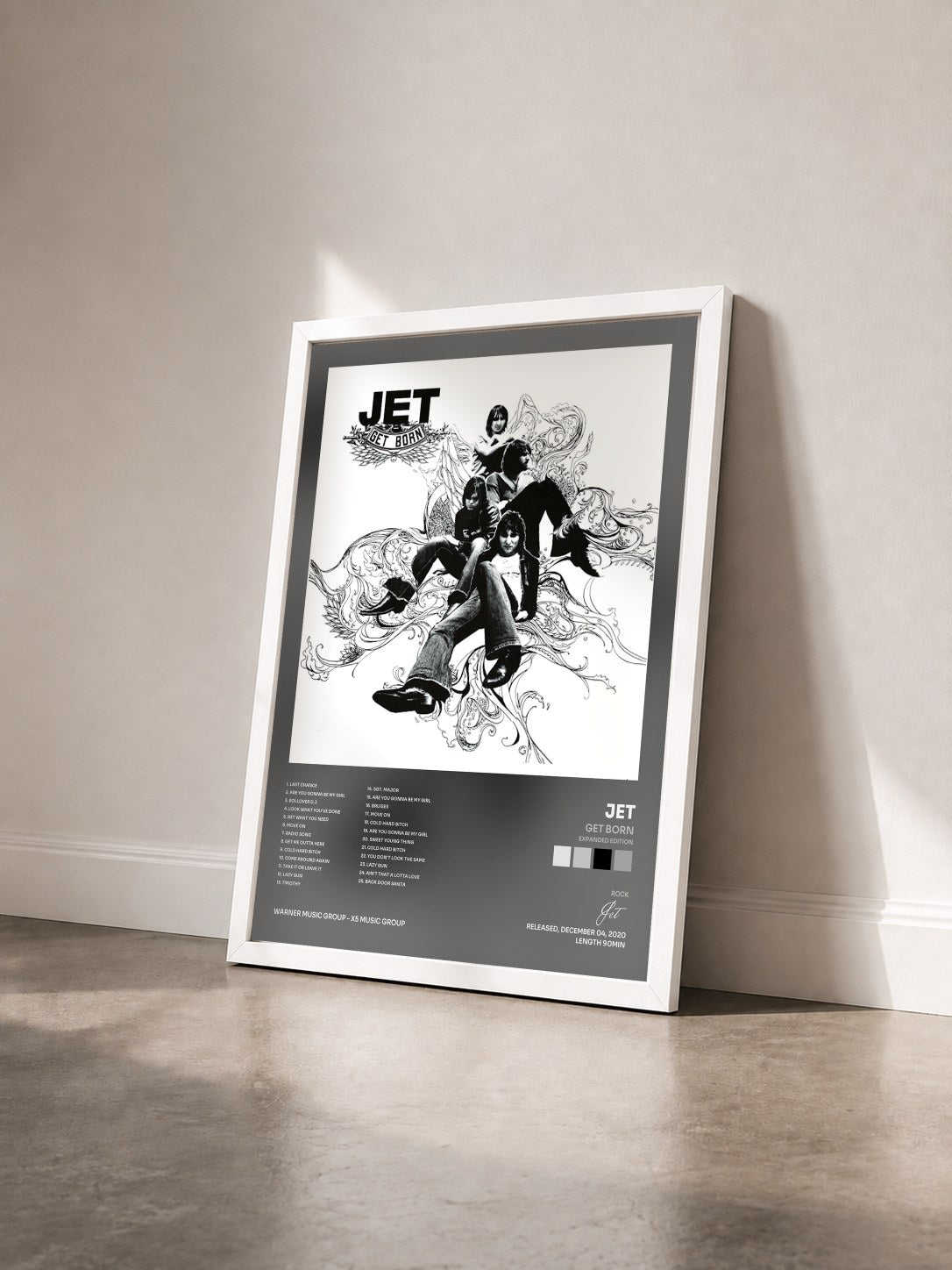#blanc Tableau de l'album Get Born (Expanded Edition) de Jet vu de trois quarts, cadre blanc