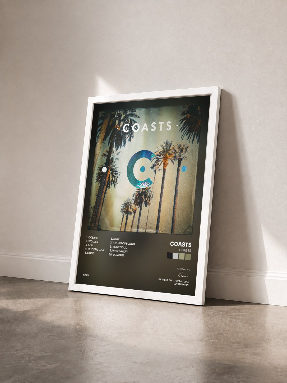 #blanc Tableau de l'album Coasts de Coasts vu de trois quarts, cadre blanc