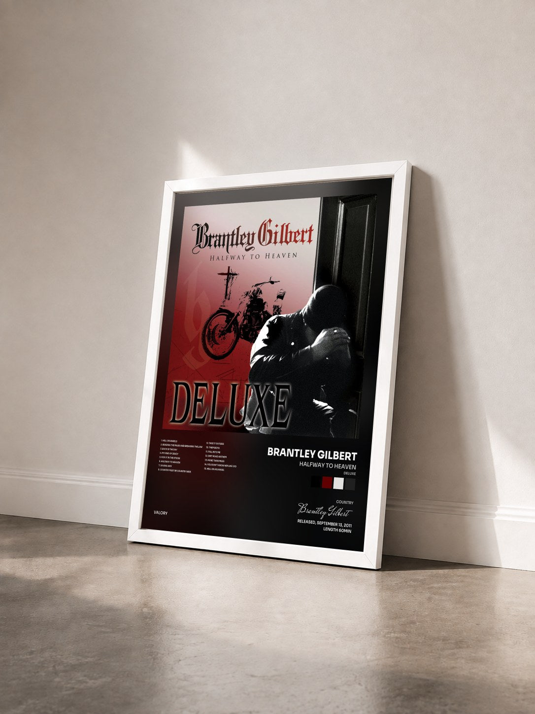 #blanc Tableau de l'album Halfway To Heaven (Deluxe) de Brantley Gilbert vu de trois quarts, cadre blanc