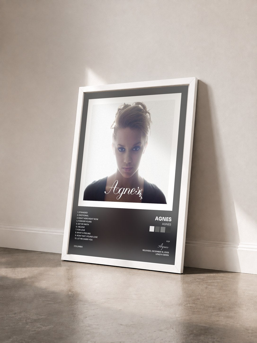 #blanc Tableau de l'album Agnes de Agnes vu de trois quarts, cadre blanc