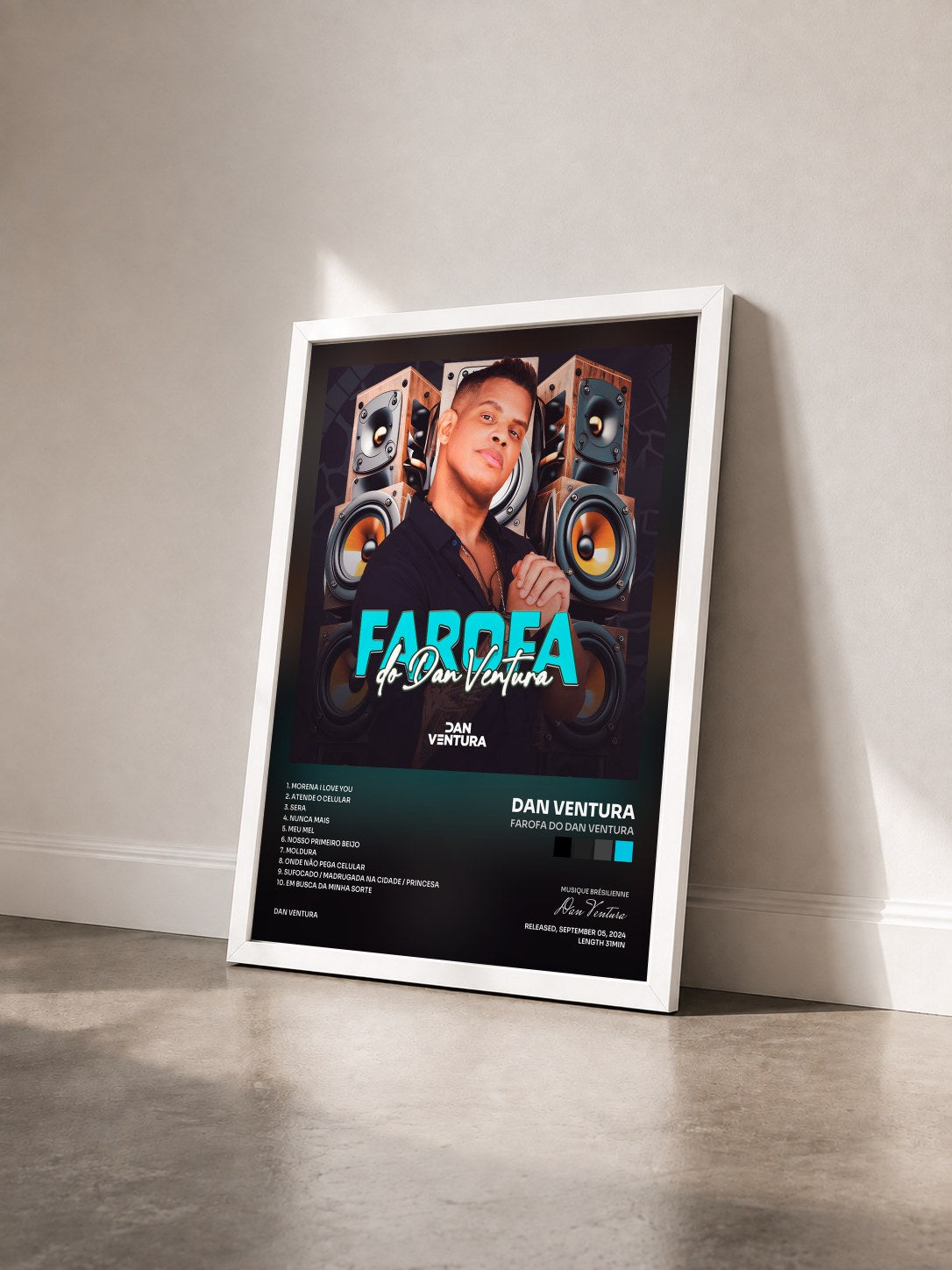 #blanc Tableau de l'album Farofa do Dan Ventura de Dan Ventura vu de trois quarts, cadre blanc
