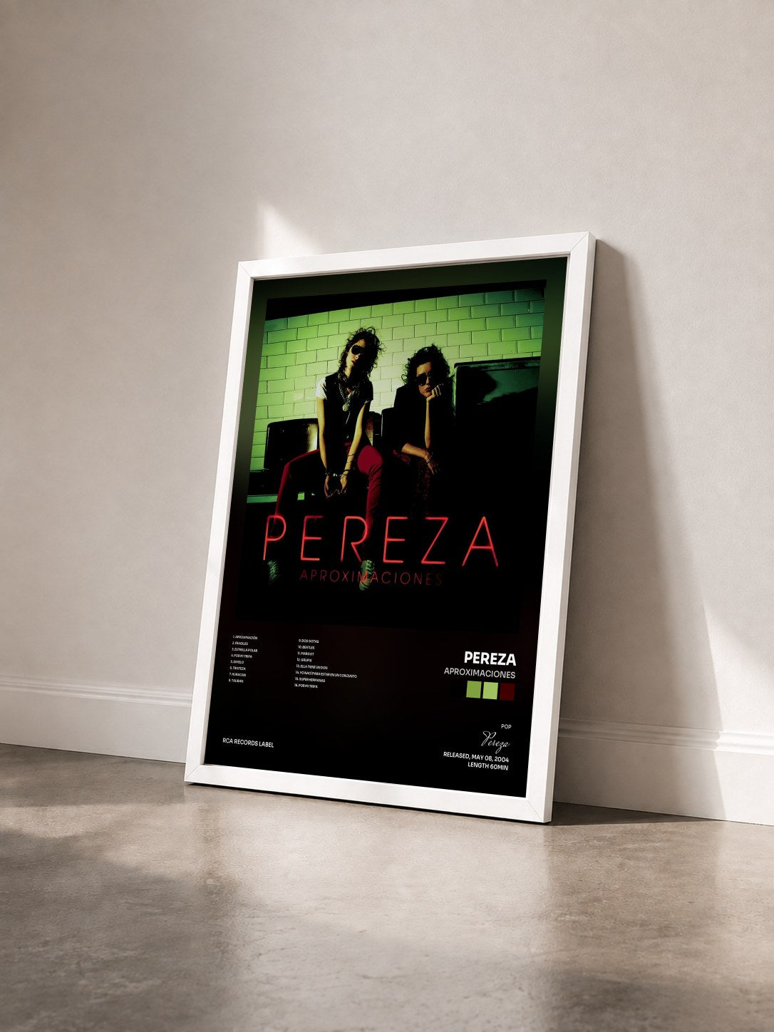 #blanc Tableau de l'album Aproximaciones de Pereza vu de trois quarts, cadre blanc