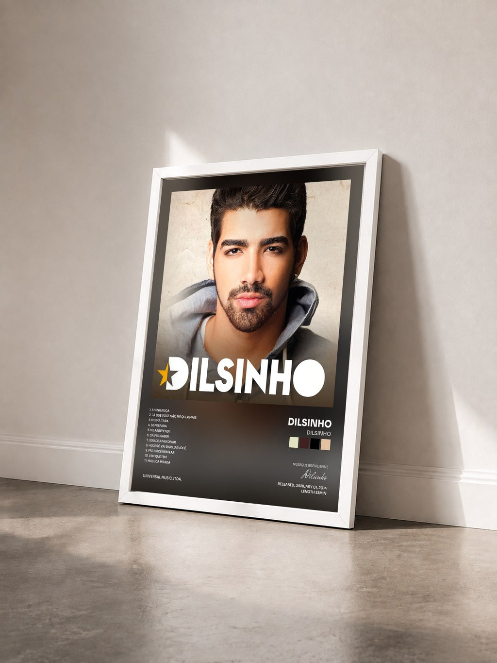 #blanc Tableau de l'album Dilsinho de Dilsinho vu de trois quarts, cadre blanc