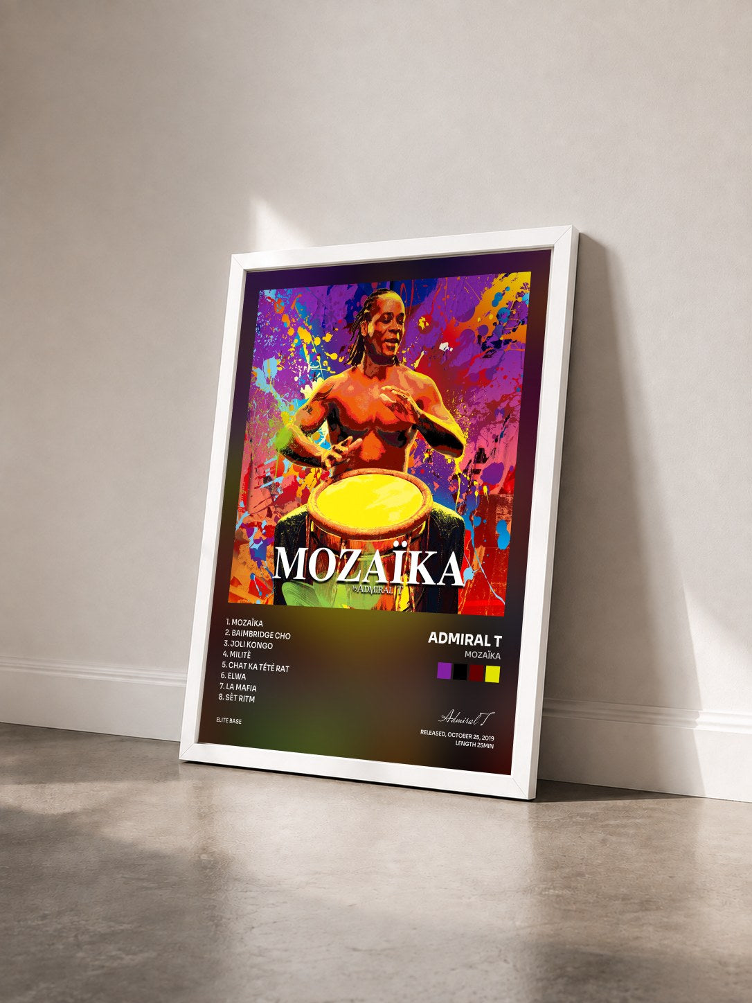 #blanc Tableau de l'album Mozaïka de Admiral T vu de trois quarts, cadre blanc