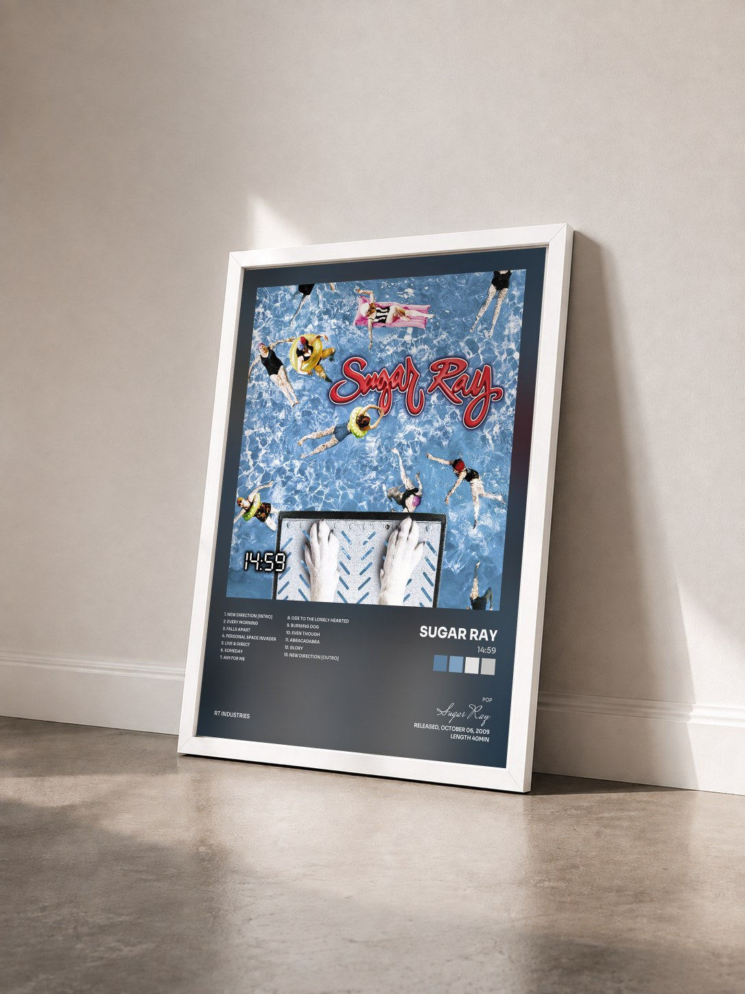 #blanc Tableau de l'album 14:59 de Sugar Ray vu de trois quarts, cadre blanc