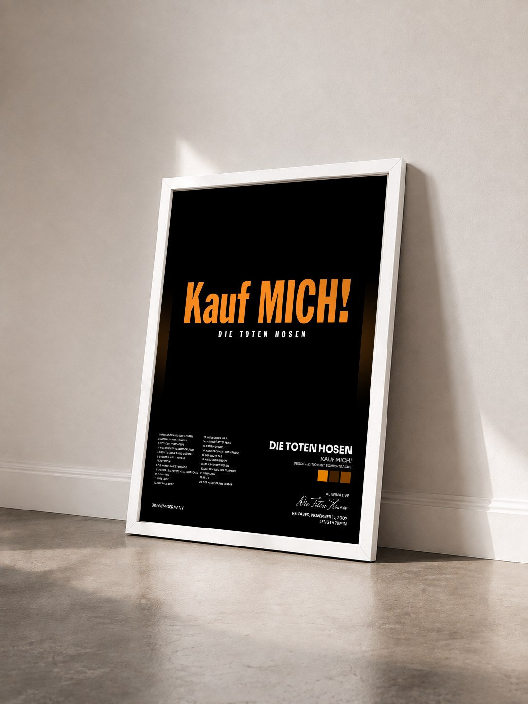 #blanc Tableau de l'album Kauf mich! (Deluxe-Edition mit Bonus-Tracks) de Die Toten Hosen vu de trois quarts, cadre blanc