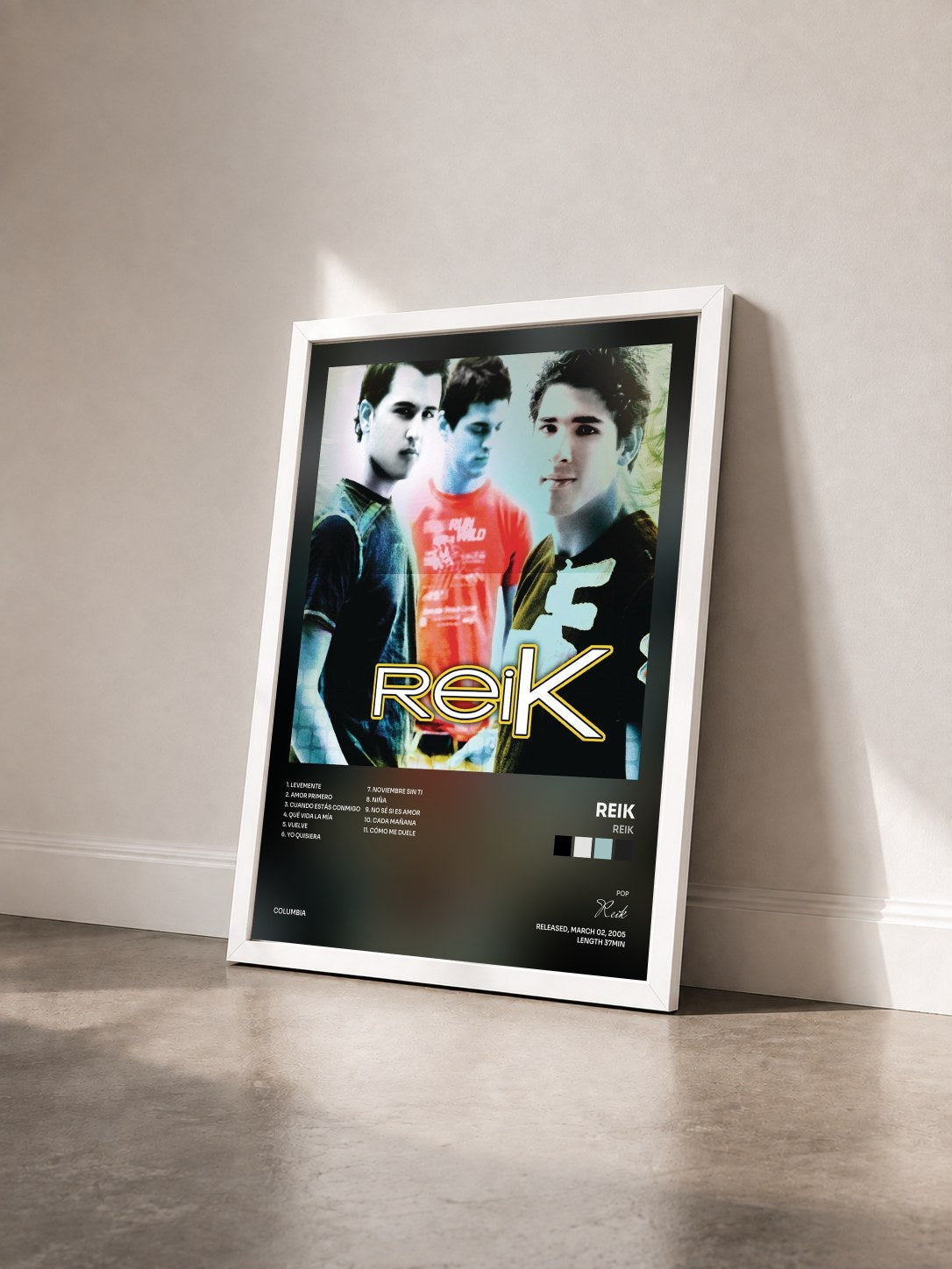 #blanc Tableau de l'album Reik de Reik vu de trois quarts, cadre blanc