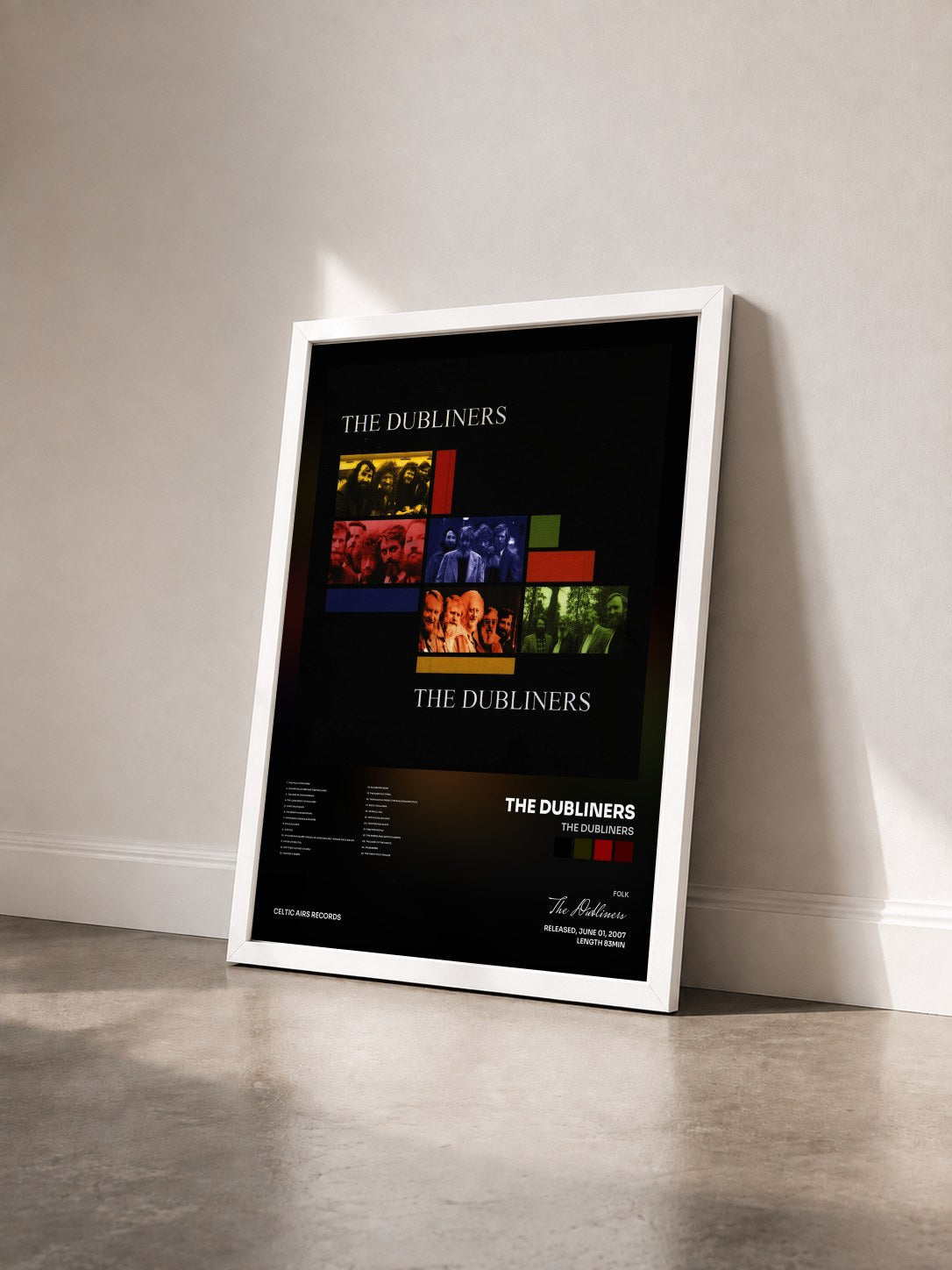 #blanc Tableau de l'album The Dubliners de The Dubliners vu de trois quarts, cadre blanc