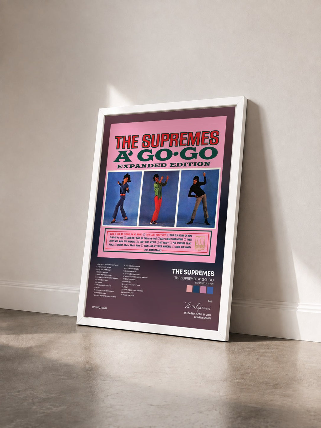 #blanc The Supremes A' Go-Go (Expanded Edition) by The Supremes as a framed art print seen at an angle, white frame
