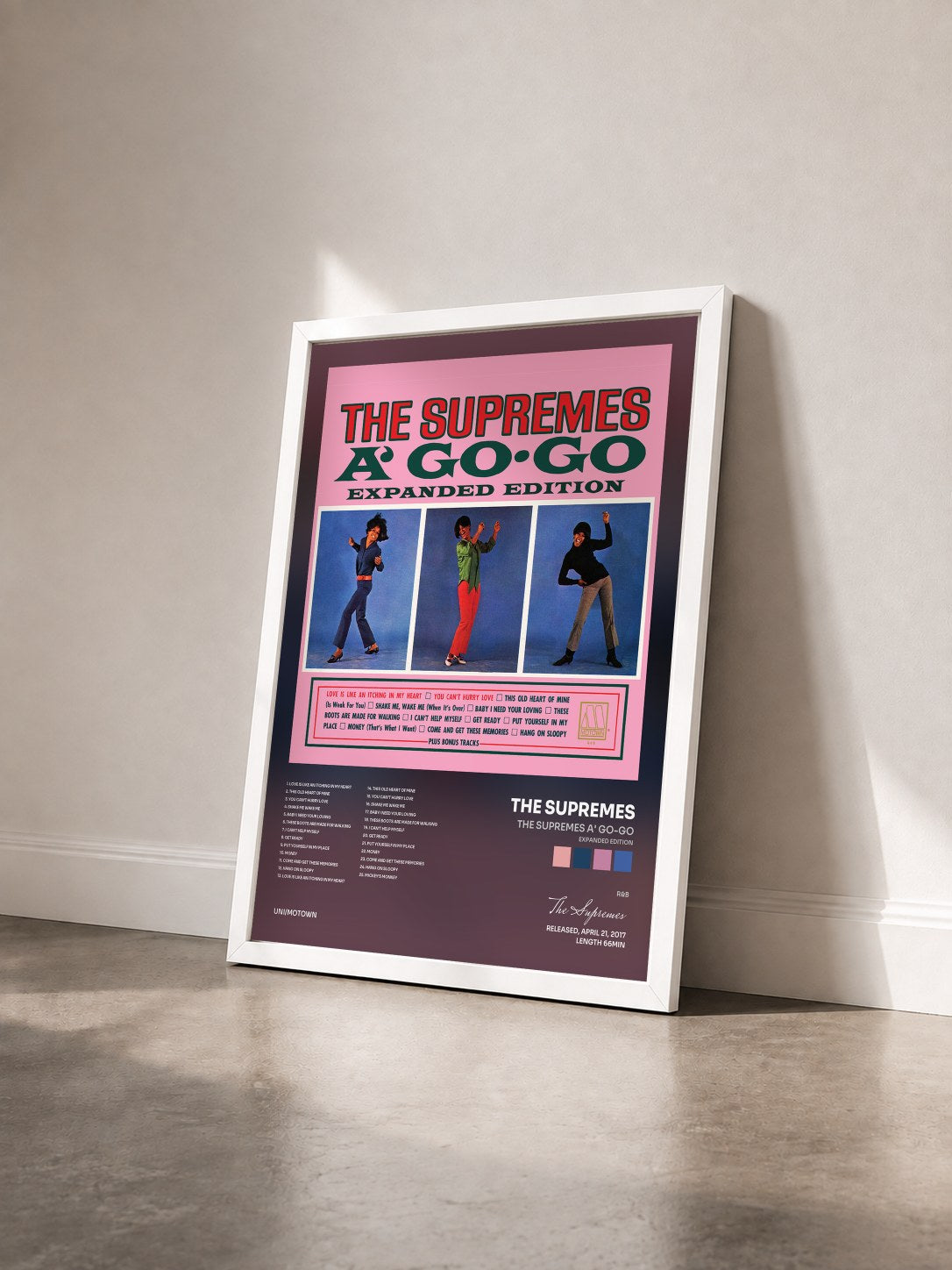 #blanc Tableau de l'album The Supremes A' Go-Go (Expanded Edition) de The Supremes vu de trois quarts, cadre blanc