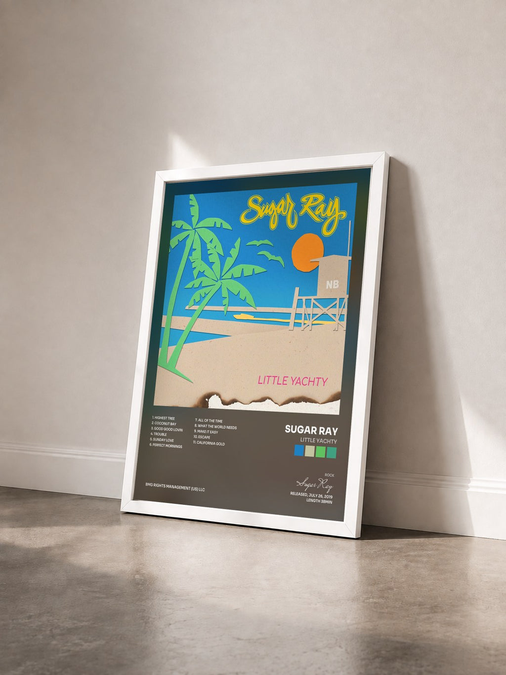 #blanc Tableau de l'album Little Yachty de Sugar Ray vu de trois quarts, cadre blanc