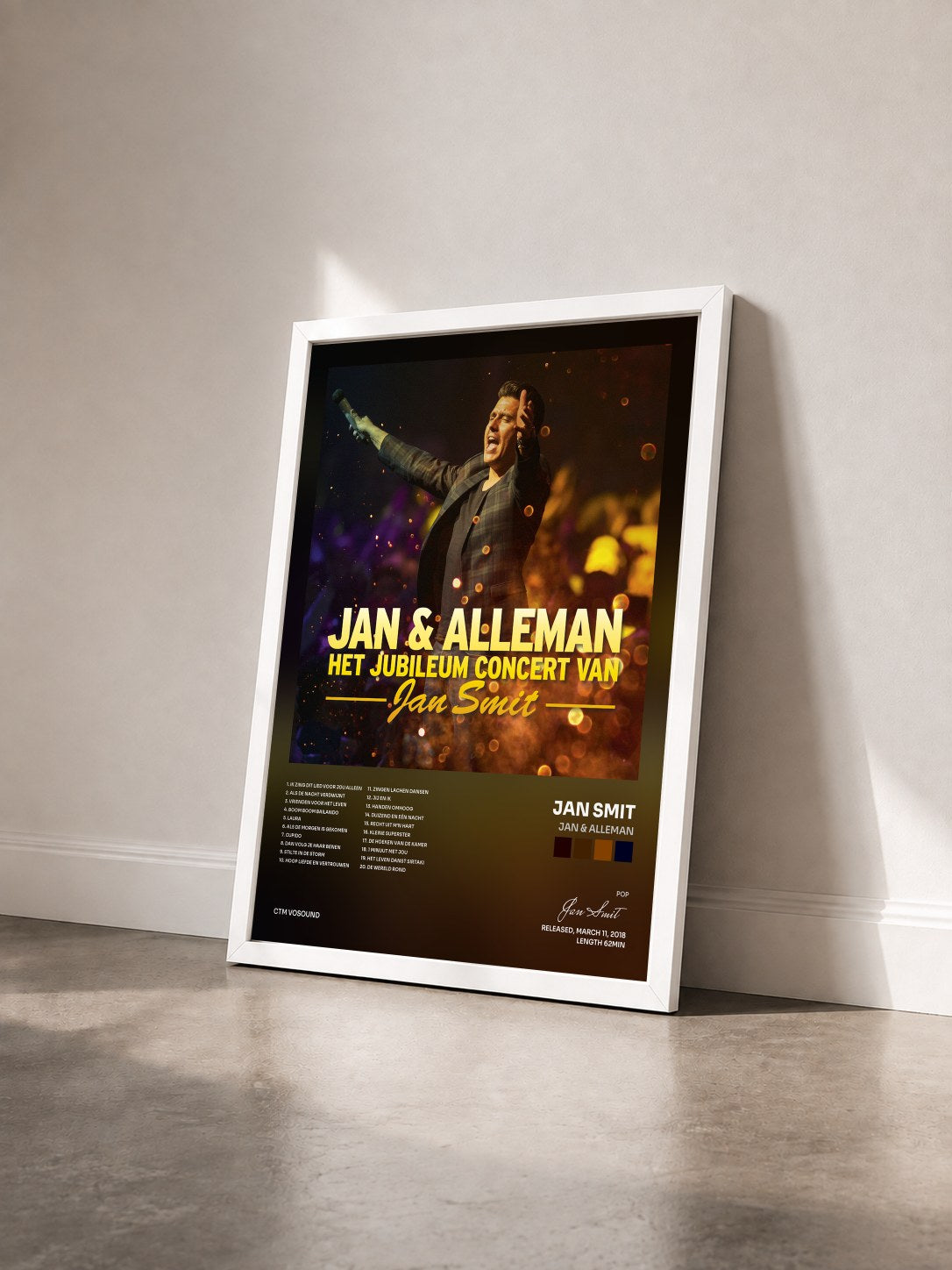 #blanc Tableau de l'album Jan & Alleman de Jan Smit vu de trois quarts, cadre blanc