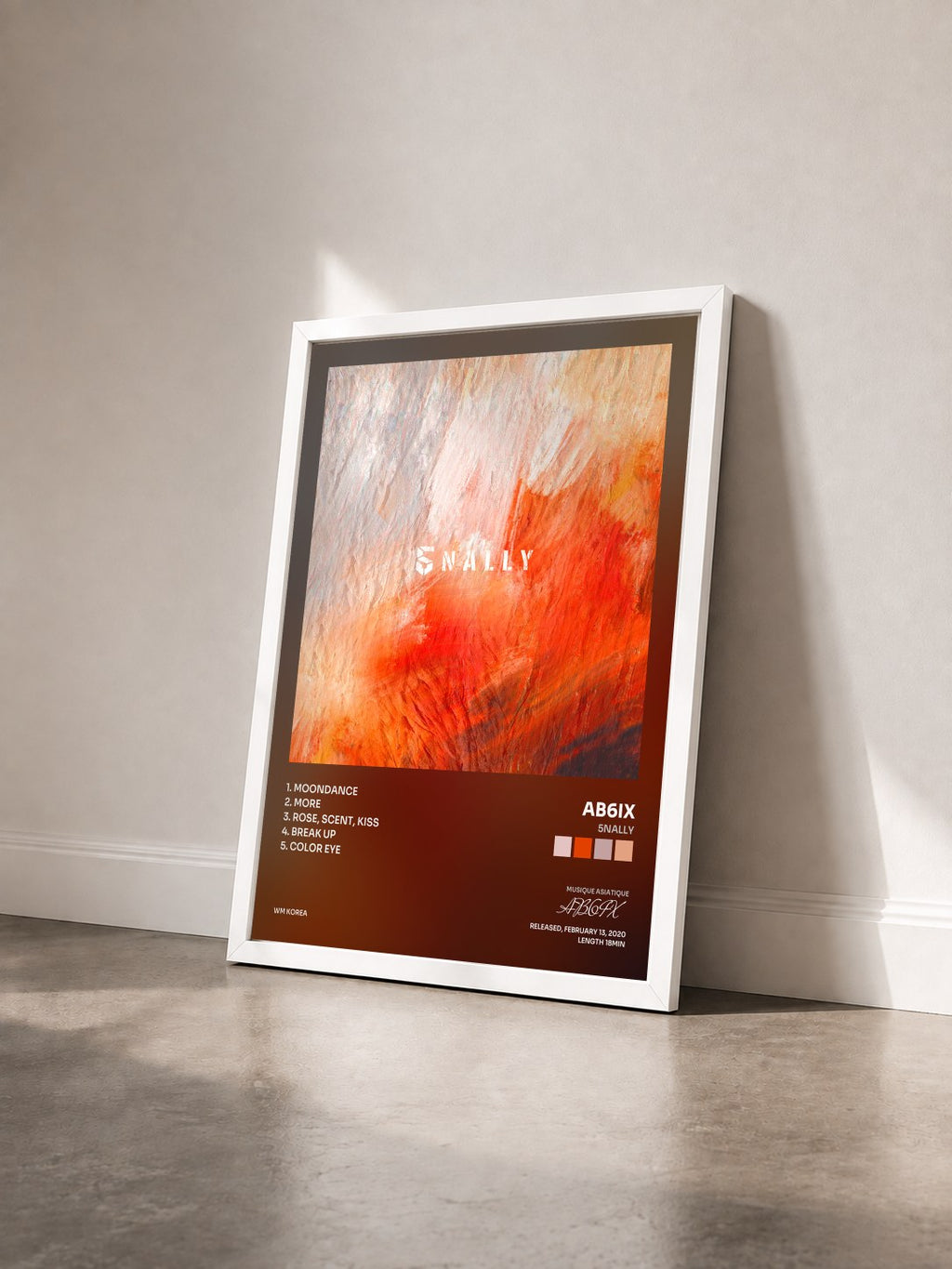 #blanc 5NALLY by AB6IX as a framed art print seen at an angle, white frame