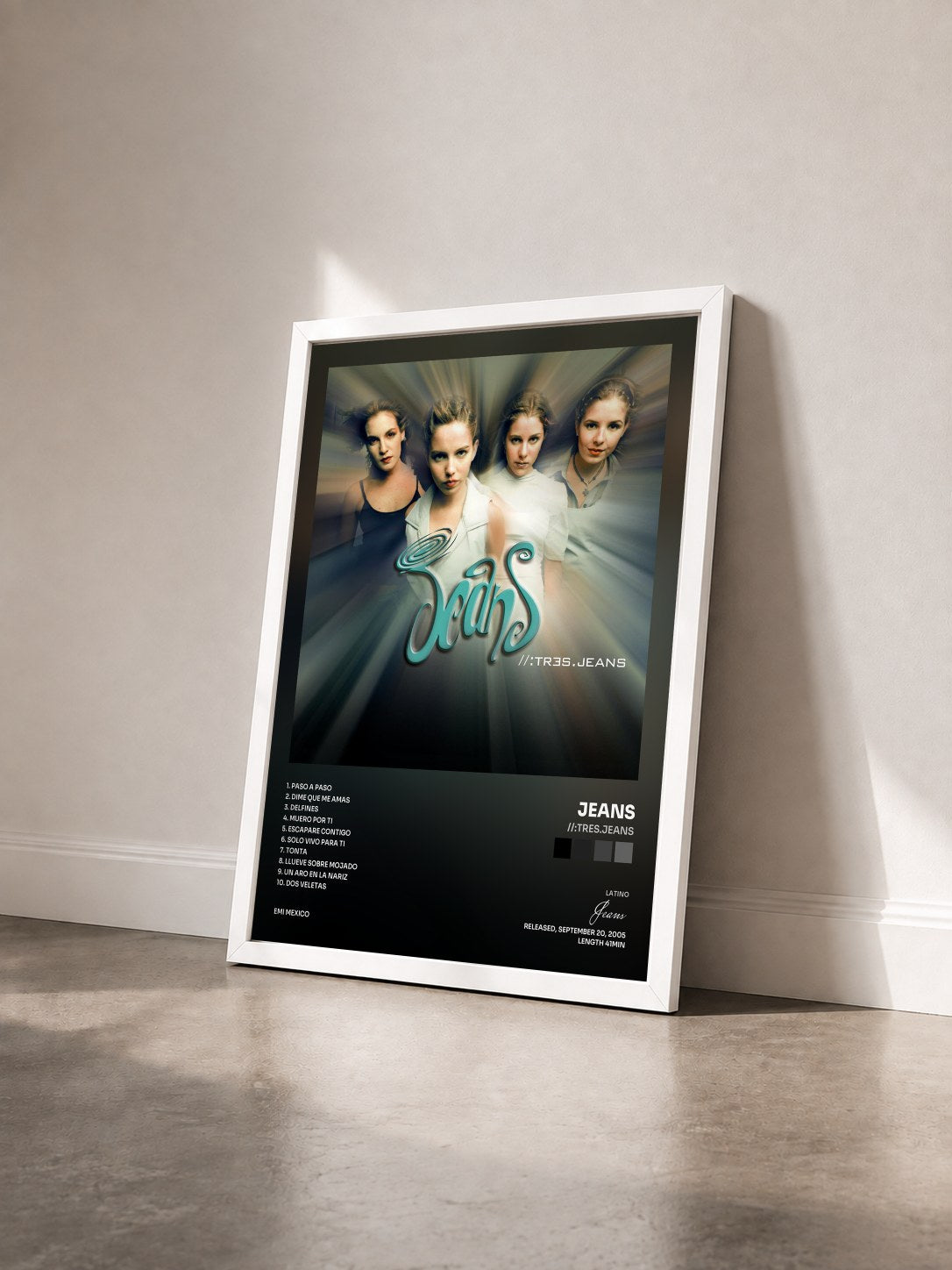 #blanc Tableau de l'album //:Tres.Jeans de Jeans vu de trois quarts, cadre blanc