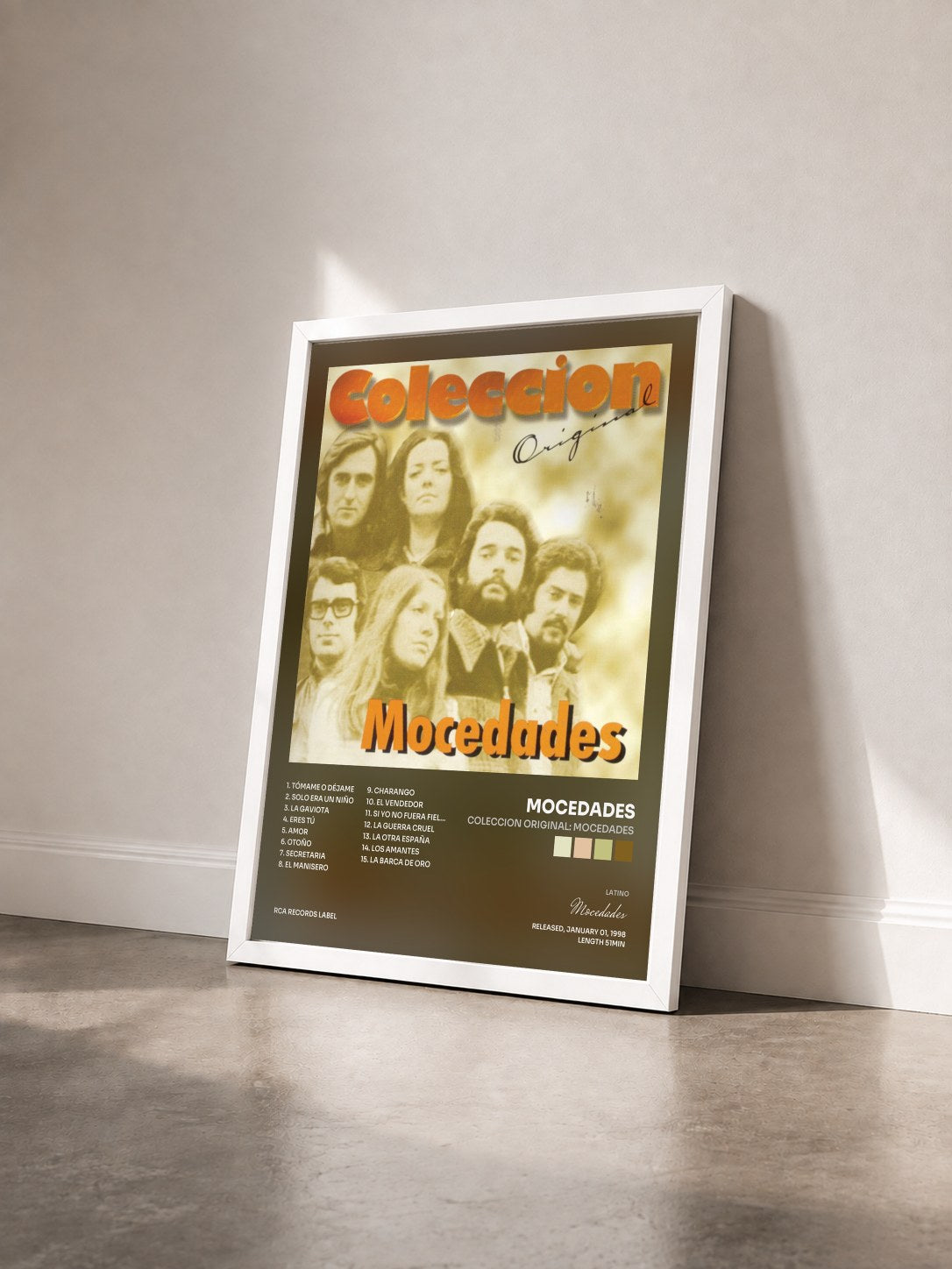 #blanc Tableau de l'album Coleccion Original: Mocedades de Mocedades vu de trois quarts, cadre blanc