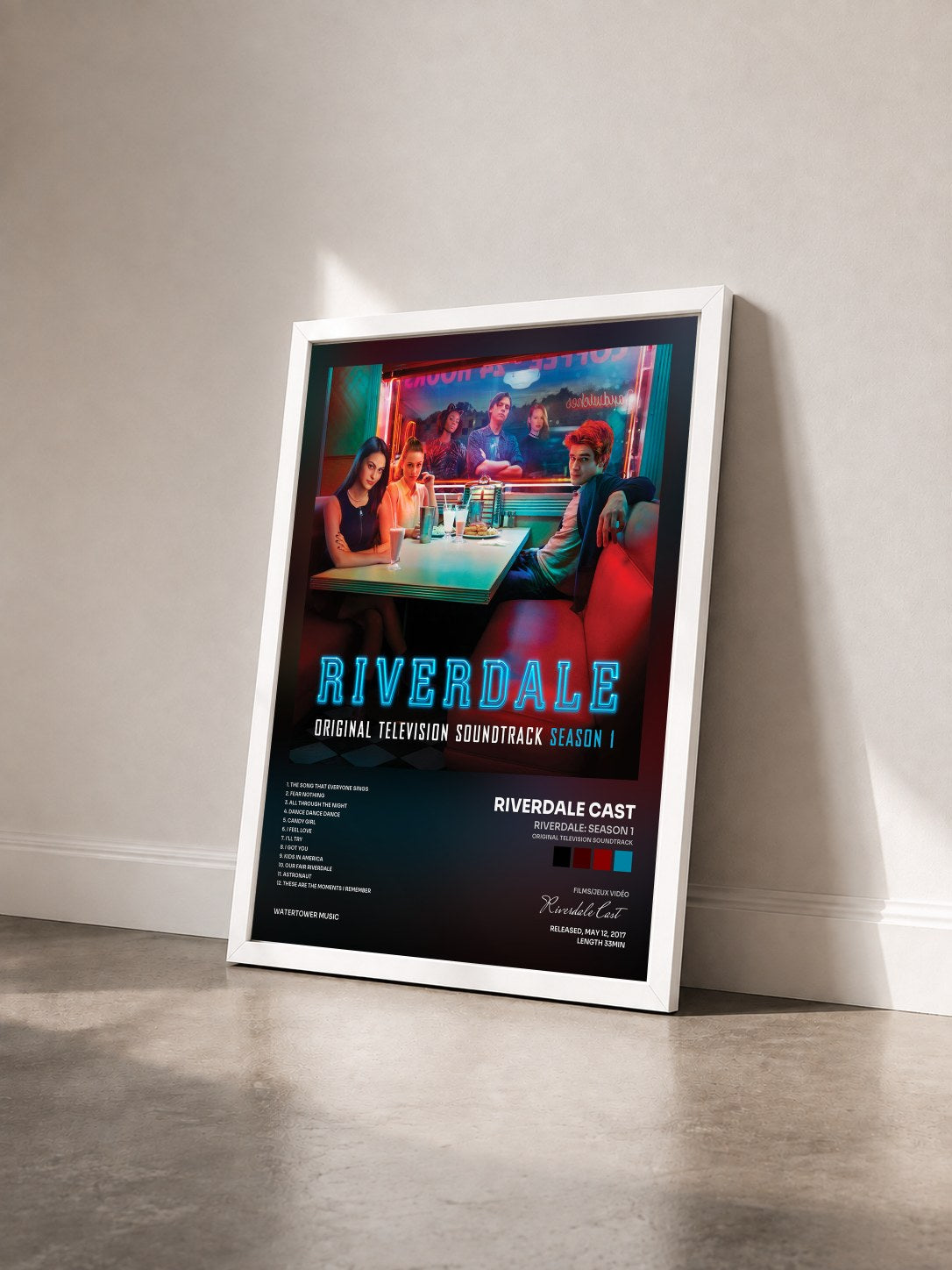 #blanc Tableau de l'album Riverdale: Season 1 (Original Television Soundtrack) de Riverdale Cast vu de trois quarts, cadre blanc