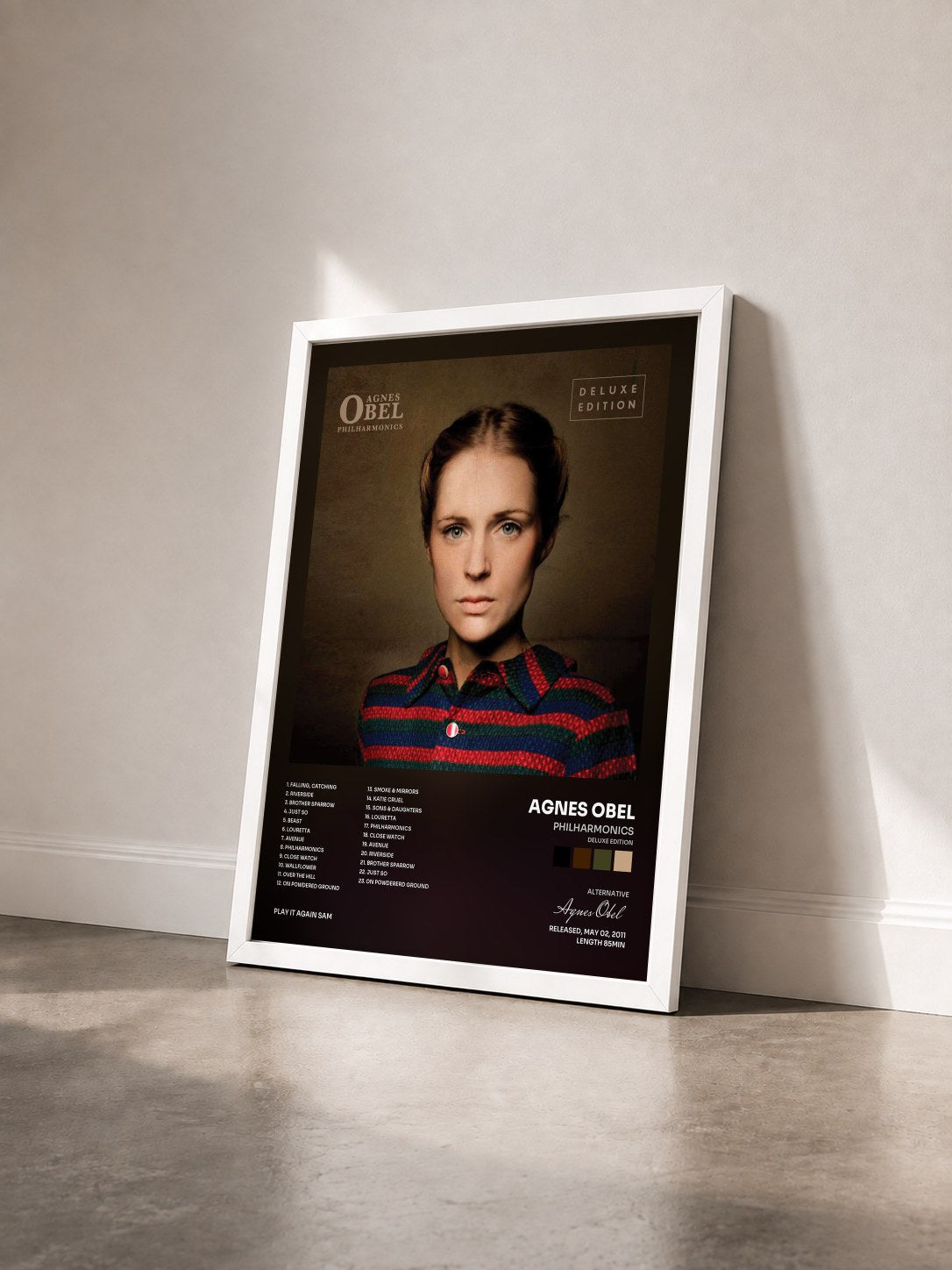 #blanc Tableau de l'album Philharmonics (Deluxe Edition) de Agnes Obel vu de trois quarts, cadre blanc