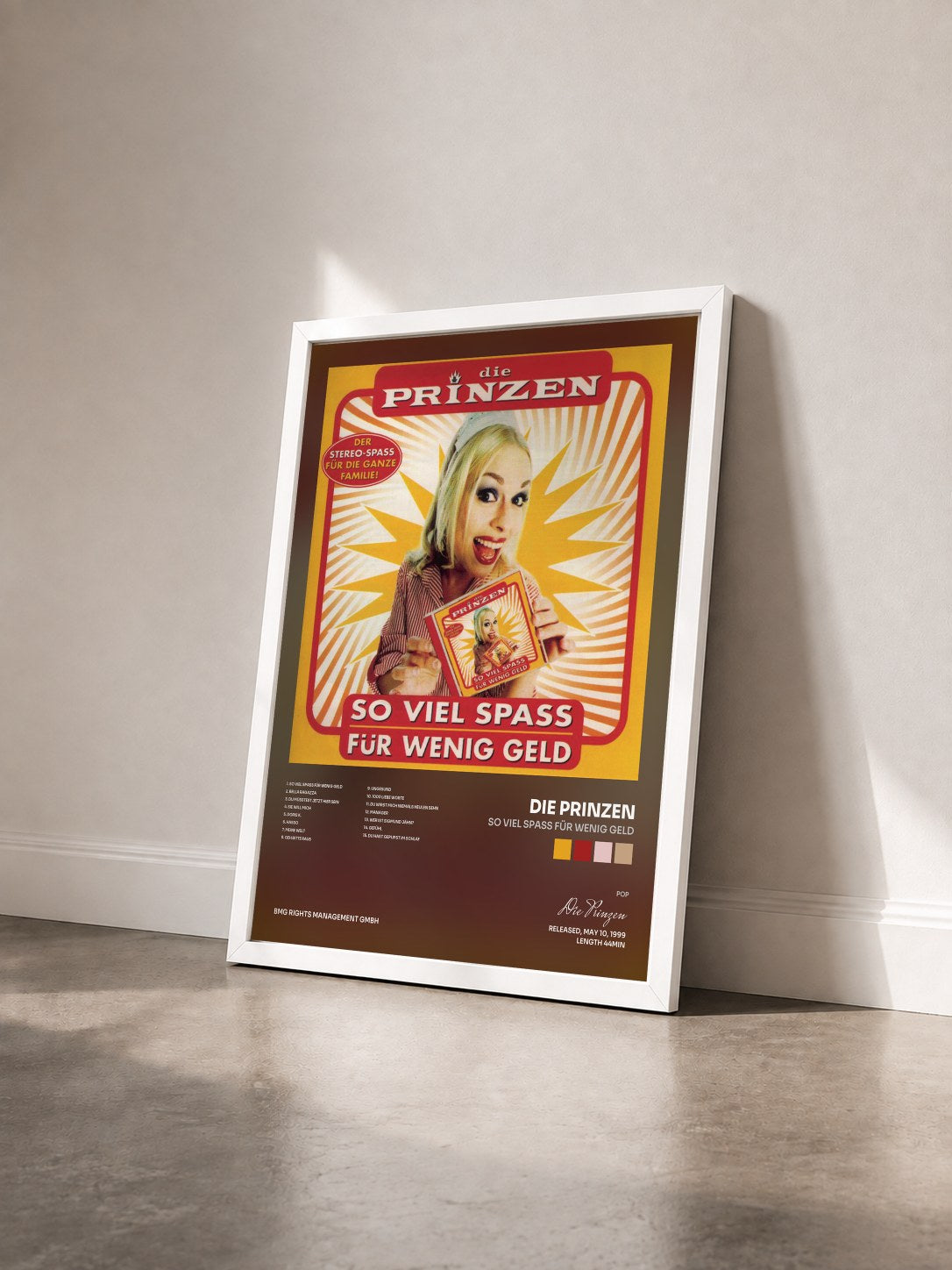 #blanc Tableau de l'album So viel Spaß für wenig Geld de Die Prinzen vu de trois quarts, cadre blanc