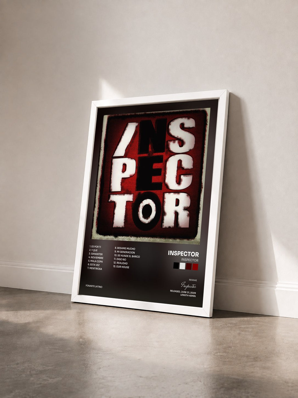 #blanc Tableau de l'album Inspector de Inspector vu de trois quarts, cadre blanc