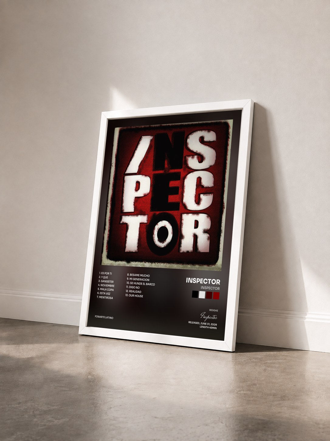 #blanc Tableau de l'album Inspector de Inspector vu de trois quarts, cadre blanc
