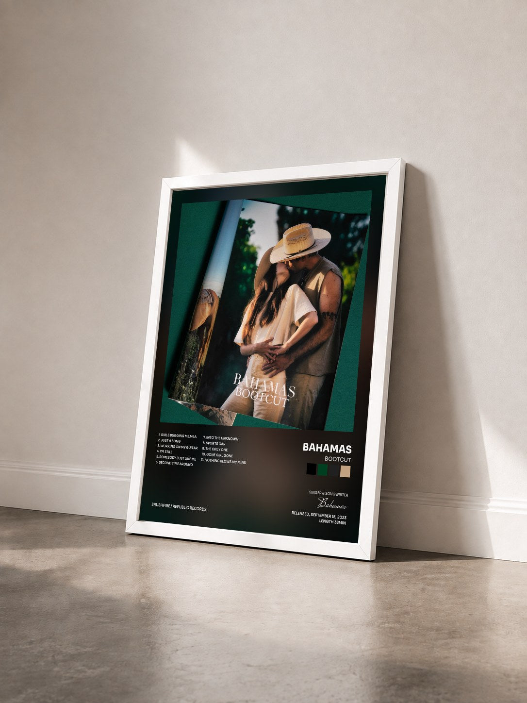 #blanc Tableau de l'album BOOTCUT de Bahamas vu de trois quarts, cadre blanc