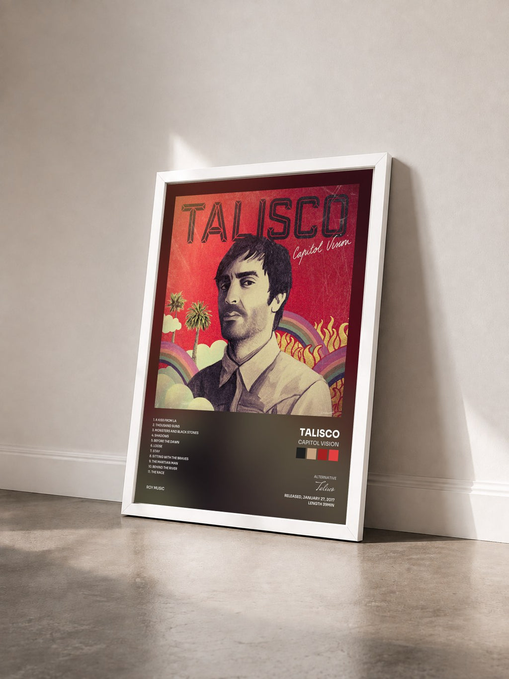 #blanc Capitol Vision by Talisco as a framed art print seen at an angle, white frame