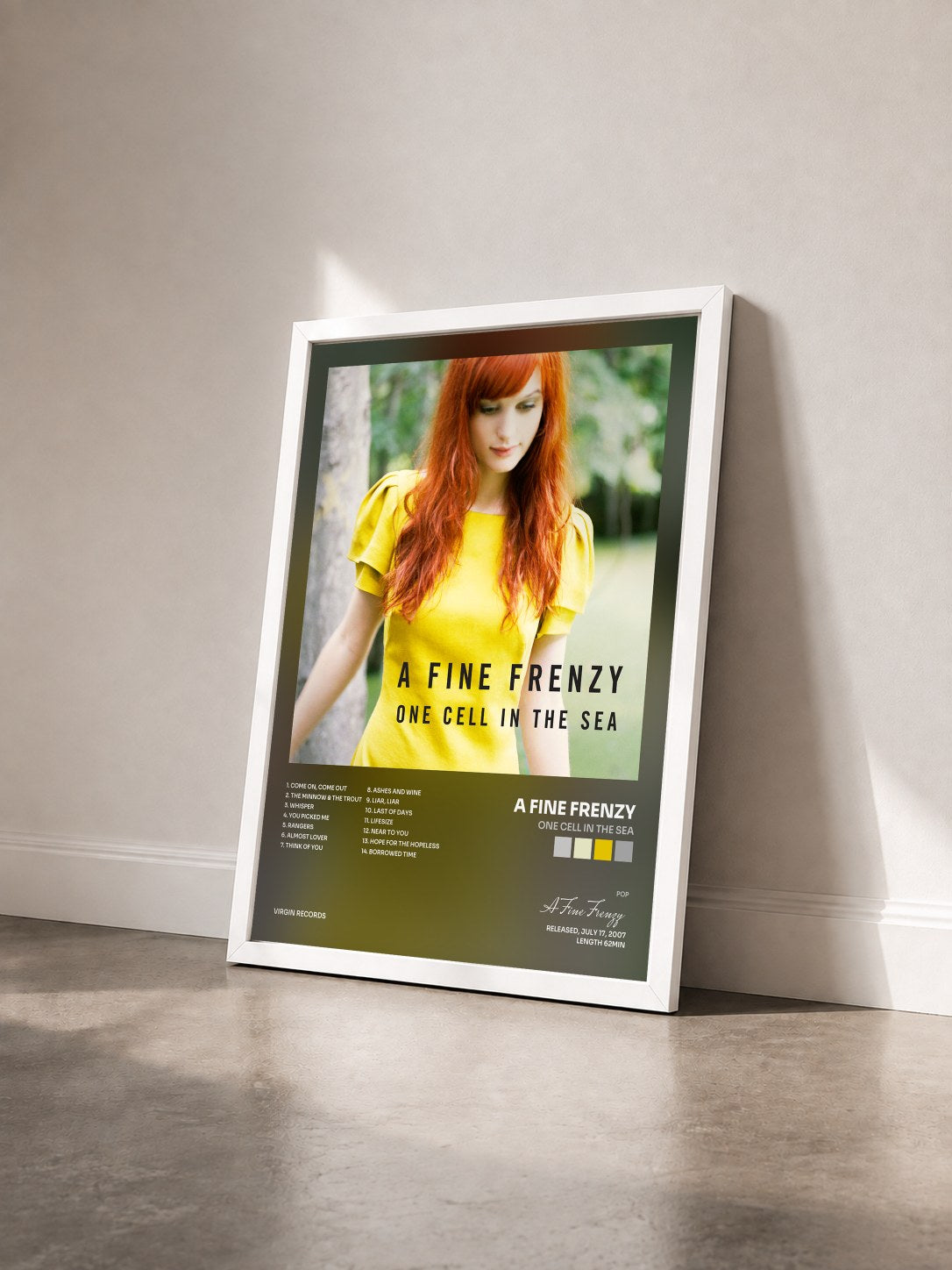 #blanc Tableau de l'album One Cell In The Sea de A Fine Frenzy vu de trois quarts, cadre blanc