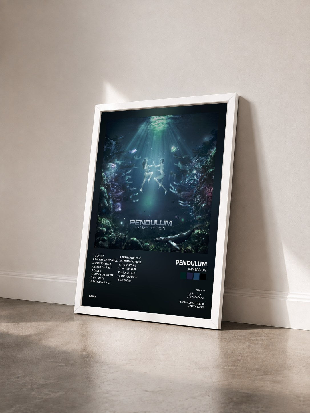 #blanc Tableau de l'album Immersion de Pendulum vu de trois quarts, cadre blanc