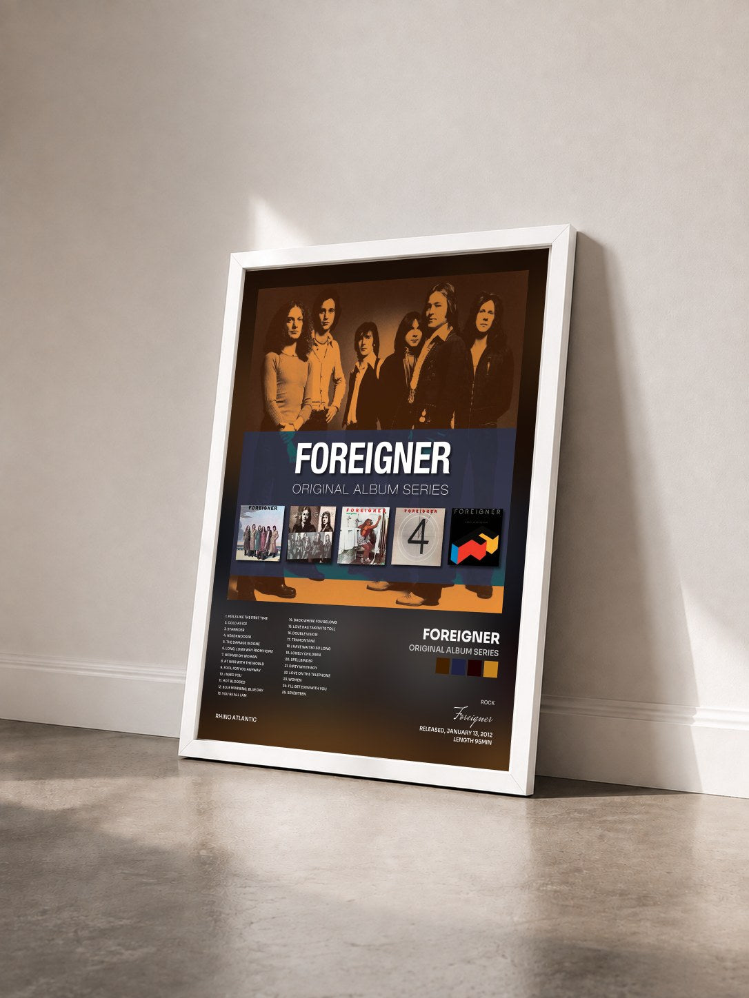 #blanc Tableau de l'album Original Album Series de Foreigner vu de trois quarts, cadre blanc