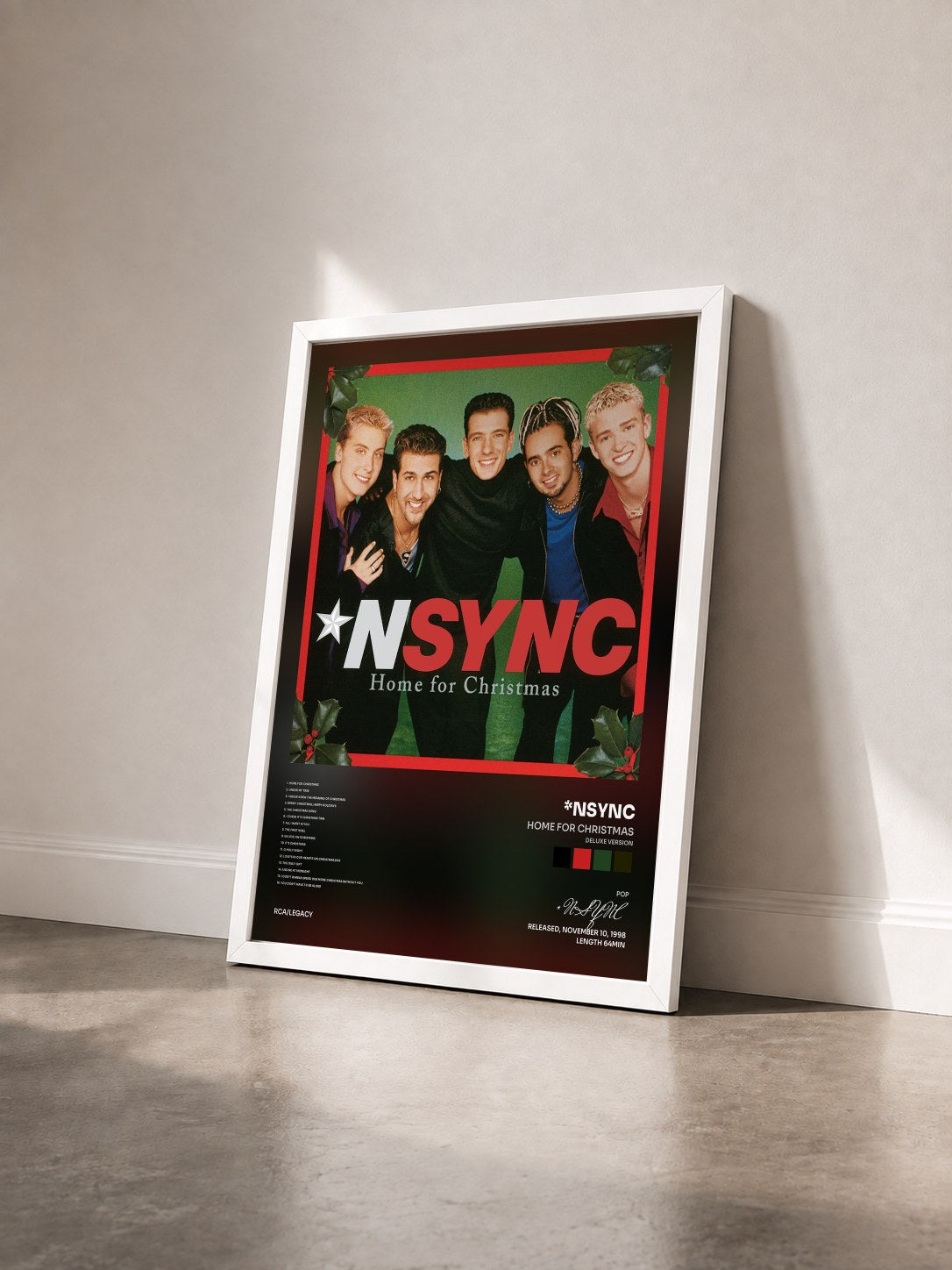 #blanc Tableau de l'album Home For Christmas (Deluxe Version) de *NSYNC vu de trois quarts, cadre blanc