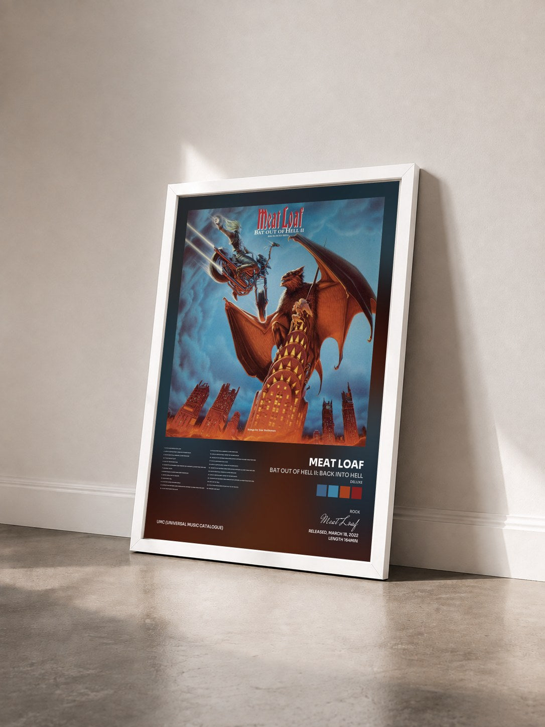 #blanc Tableau de l'album Bat Out Of Hell II: Back Into Hell (Deluxe) de Meat Loaf vu de trois quarts, cadre blanc