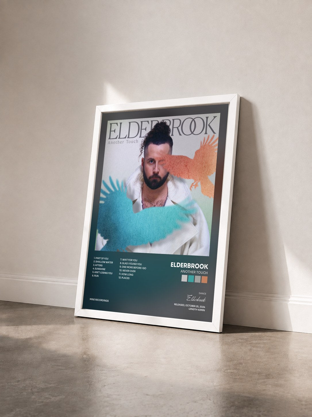 #blanc Tableau de l'album Another Touch de Elderbrook vu de trois quarts, cadre blanc