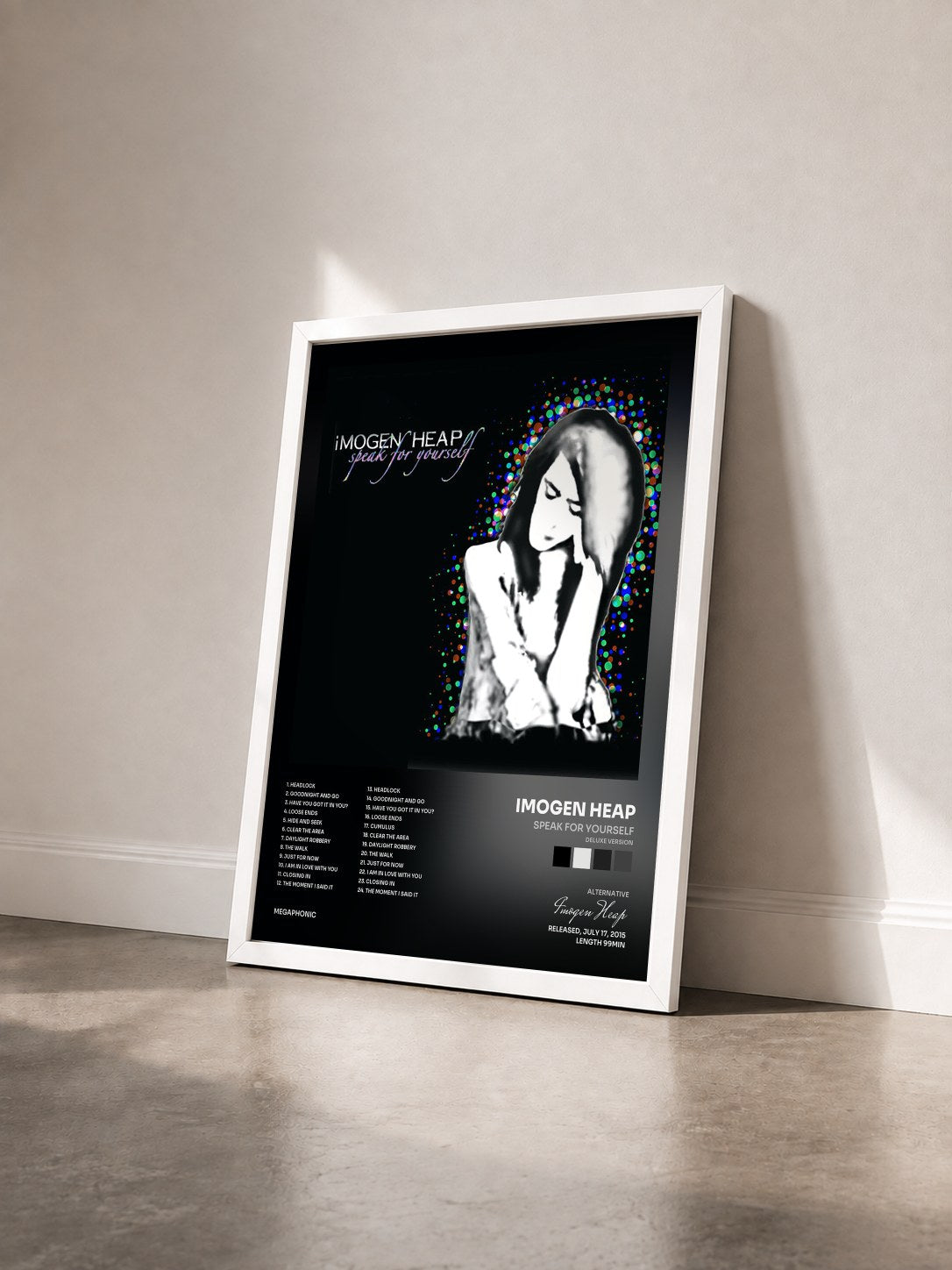 #blanc Tableau de l'album Speak for Yourself (Deluxe Version) de Imogen Heap vu de trois quarts, cadre blanc