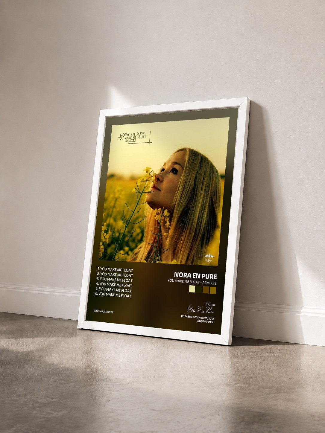 #blanc Tableau de l'album You Make Me Float - Remixes de Nora En Pure vu de trois quarts, cadre blanc