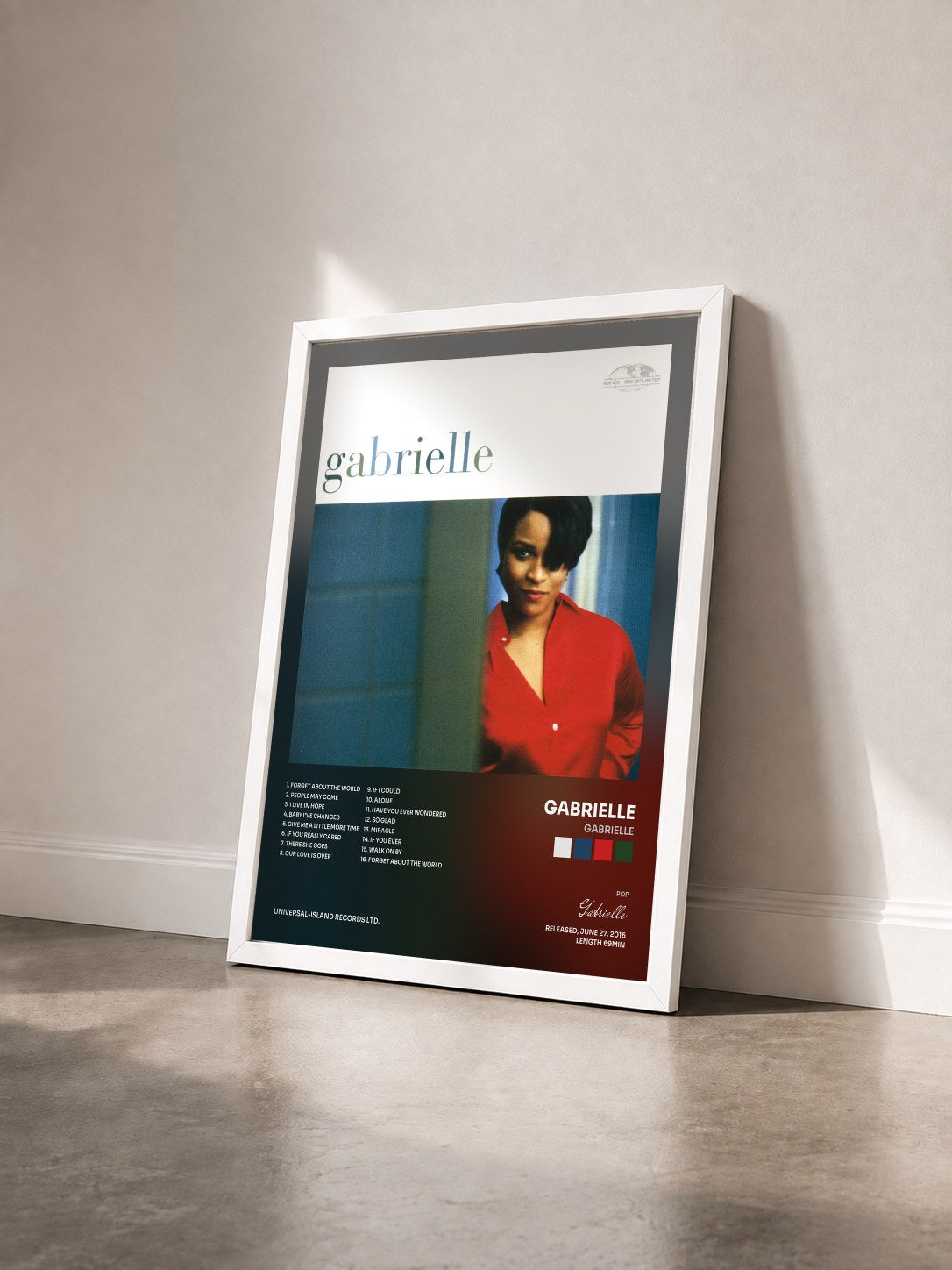 #blanc Tableau de l'album Gabrielle de Gabrielle vu de trois quarts, cadre blanc