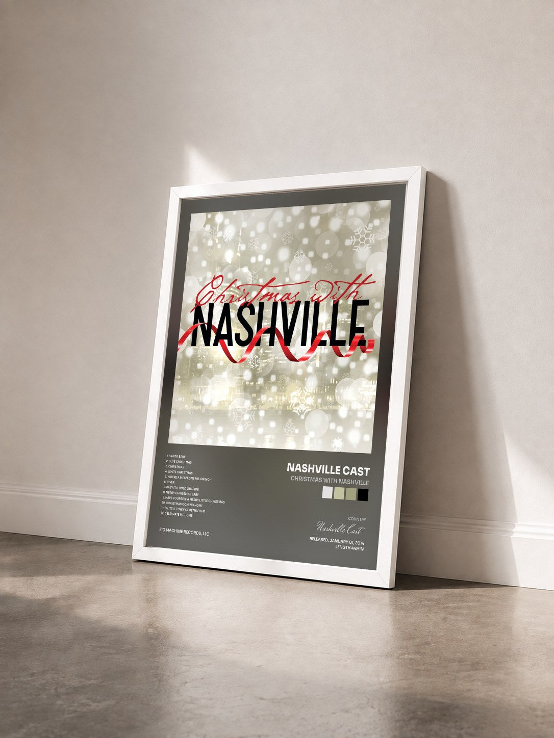 #blanc Tableau de l'album Christmas With Nashville de Nashville Cast vu de trois quarts, cadre blanc