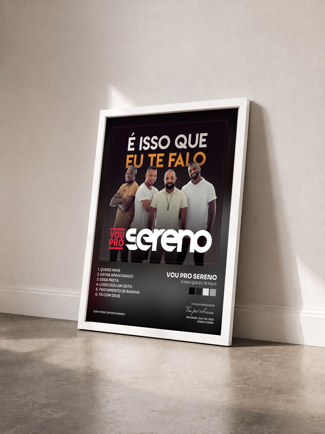 #blanc Tableau de l'album É Isso que Eu Te Falo de Vou pro Sereno vu de trois quarts, cadre blanc