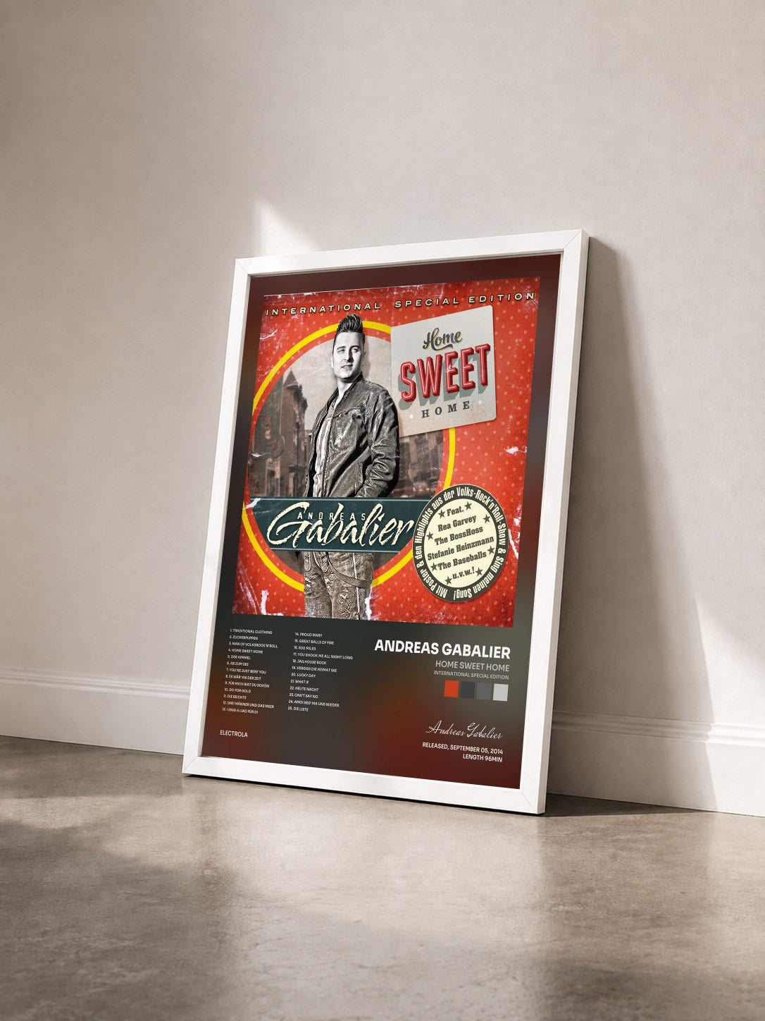 #blanc Tableau de l'album Home Sweet Home (International Special Edition) de Andreas Gabalier vu de trois quarts, cadre blanc