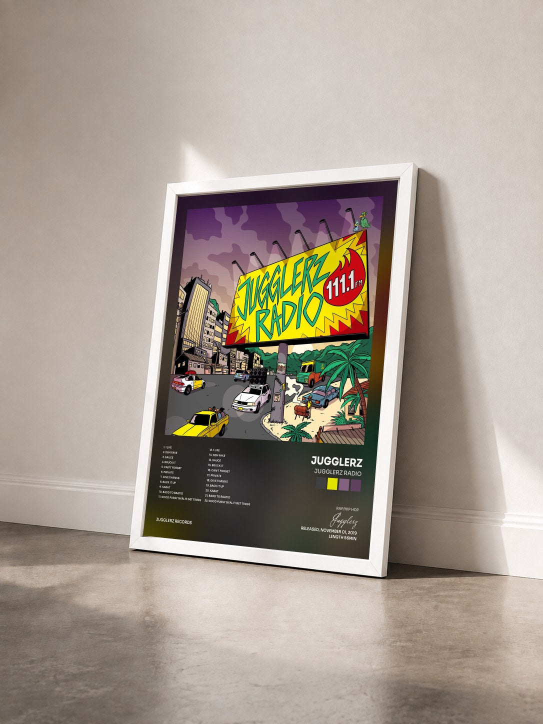 #blanc Tableau de l'album Jugglerz Radio de Jugglerz vu de trois quarts, cadre blanc
