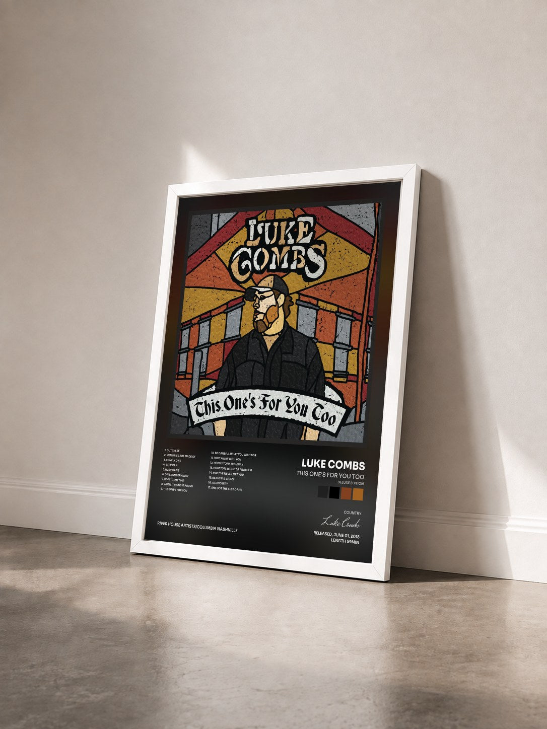 #blanc Tableau de l'album This One's for You Too (Deluxe Edition) de Luke Combs vu de trois quarts, cadre blanc