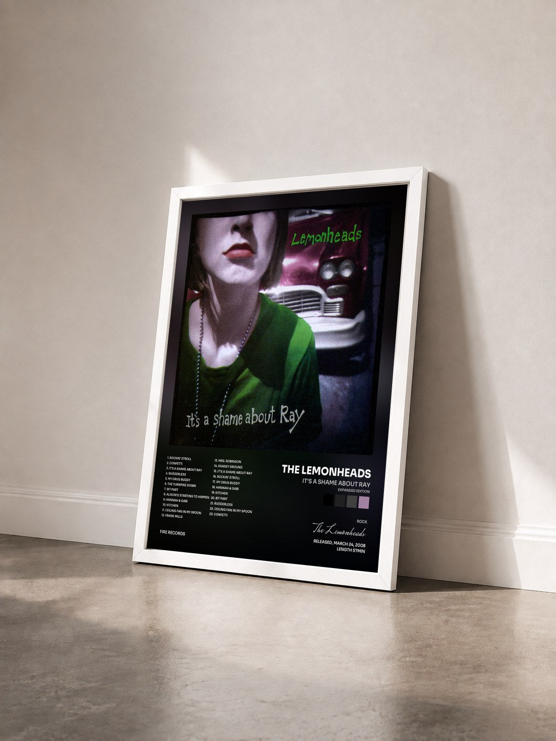 #blanc Tableau de l'album It's a Shame About Ray (Expanded Edition) de The Lemonheads vu de trois quarts, cadre blanc