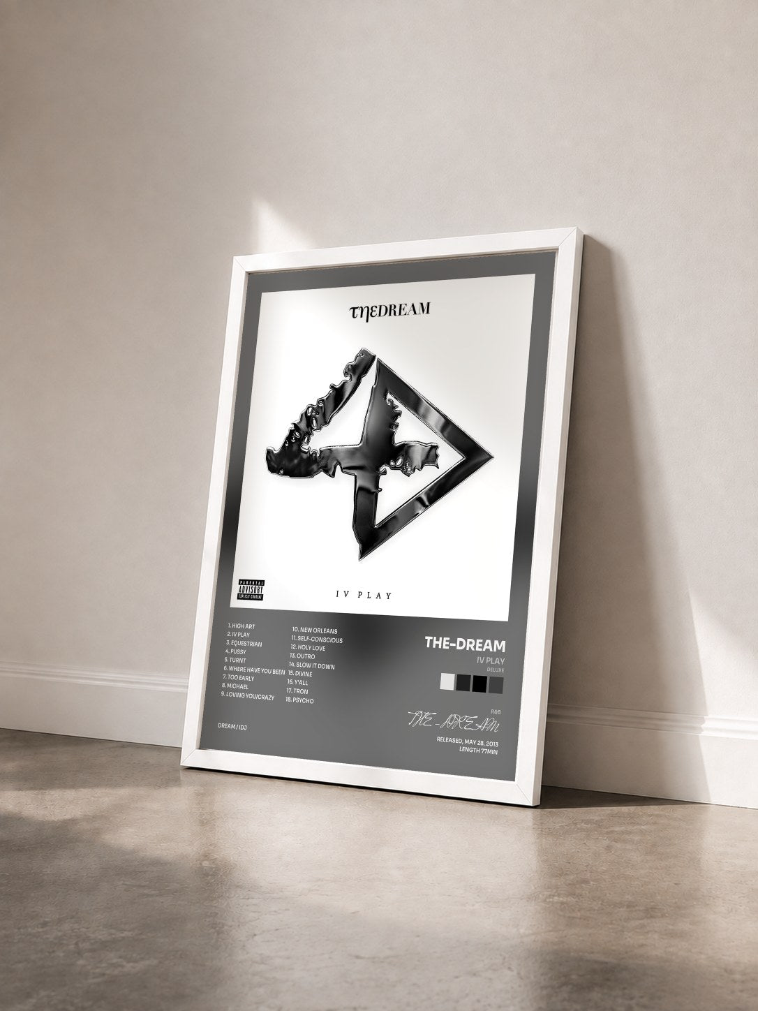 #blanc Tableau de l'album IV Play (Deluxe) de THE-DREAM vu de trois quarts, cadre blanc