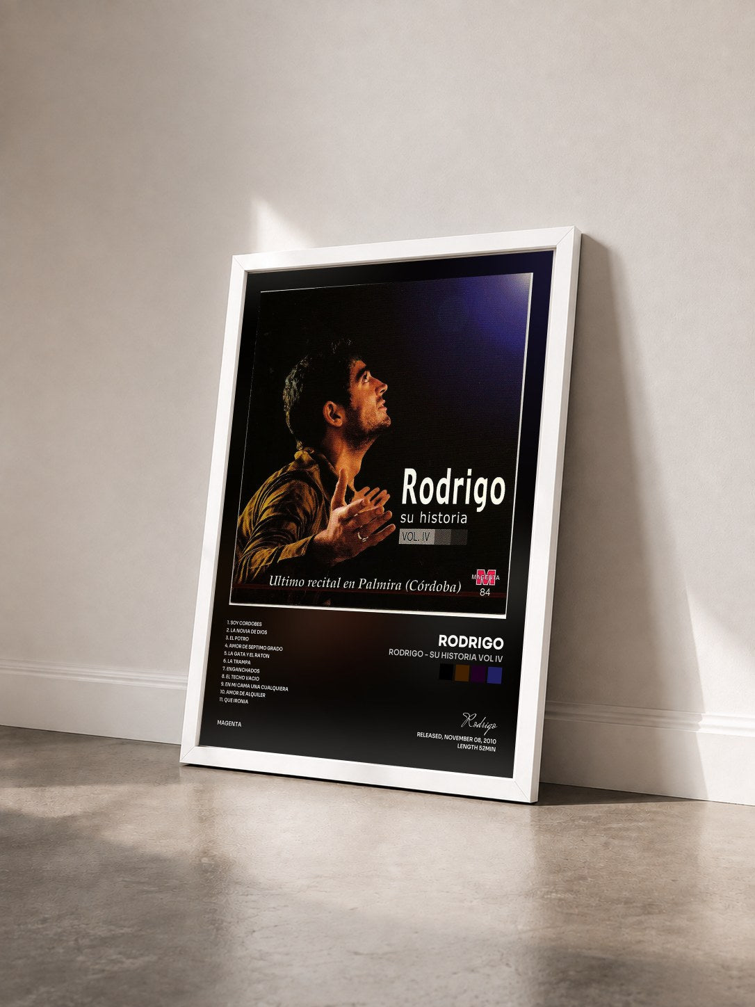 #blanc Tableau de l'album Rodrigo - Su historia vol IV de Rodrigo vu de trois quarts, cadre blanc