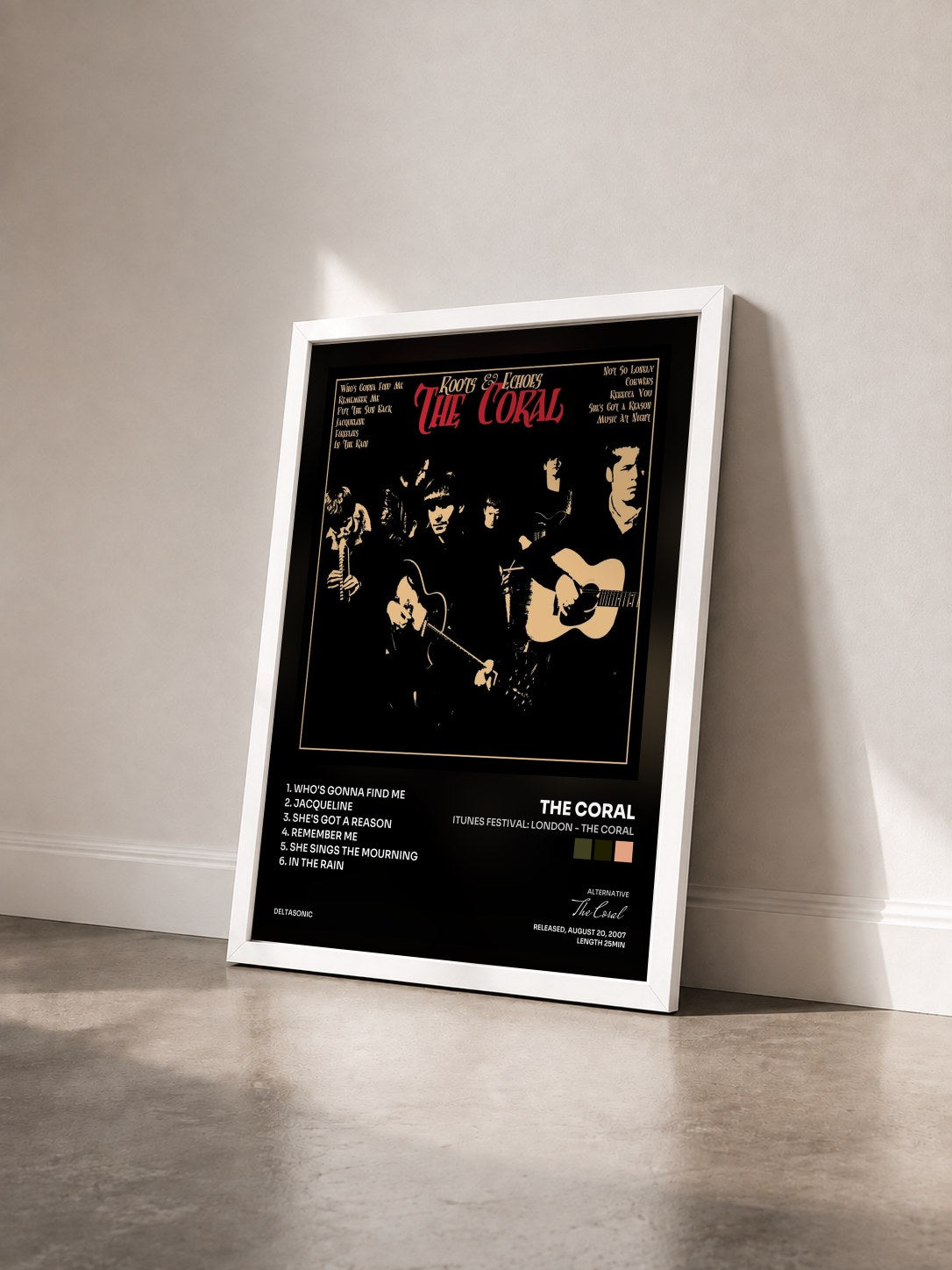 #blanc Tableau de l'album iTunes Festival: London - The Coral de The Coral vu de trois quarts, cadre blanc